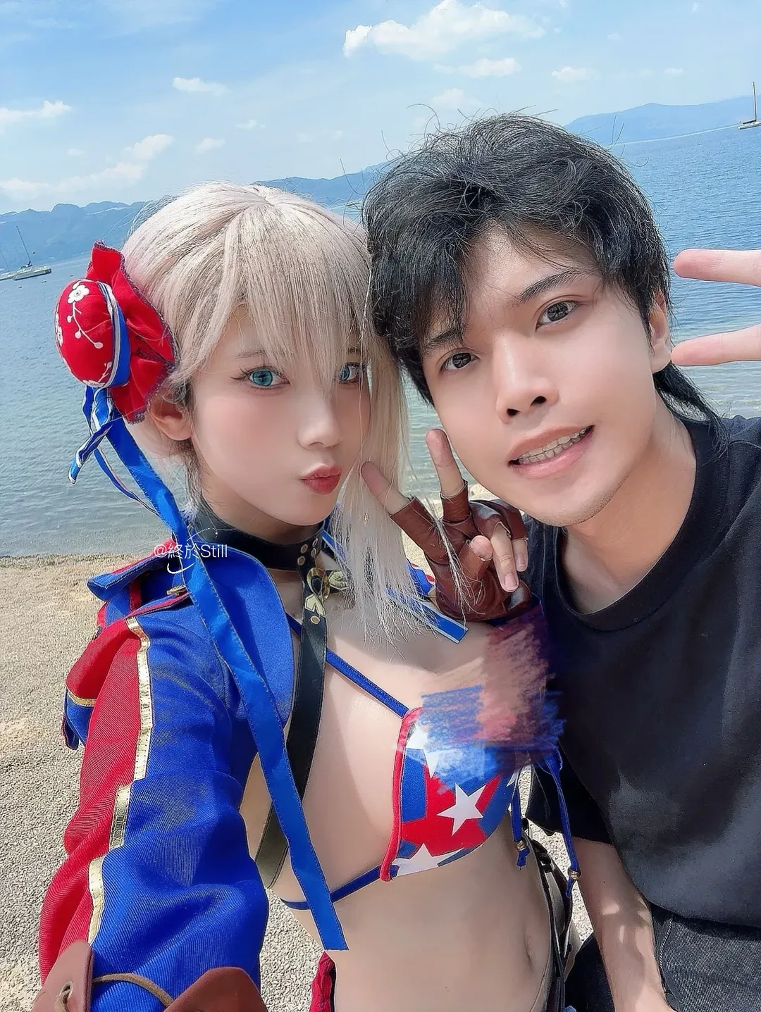 【宮本武藏cos】夏日水邊與紅色跑車，記錄雲南拍下的大片感 - 第 7 張