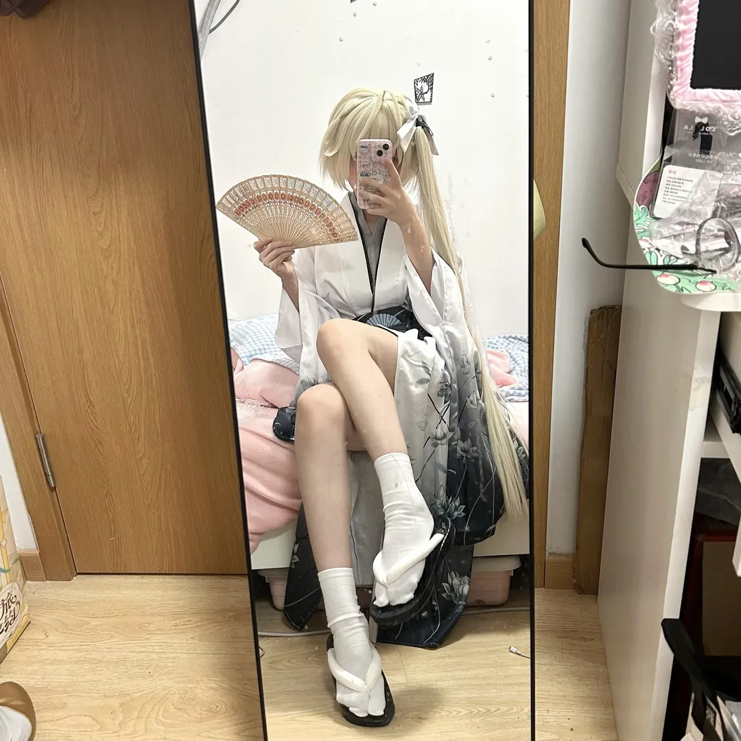 【春日野穹cos】黑白渐变的和服镜面拍摄分享 - 第 2 张
