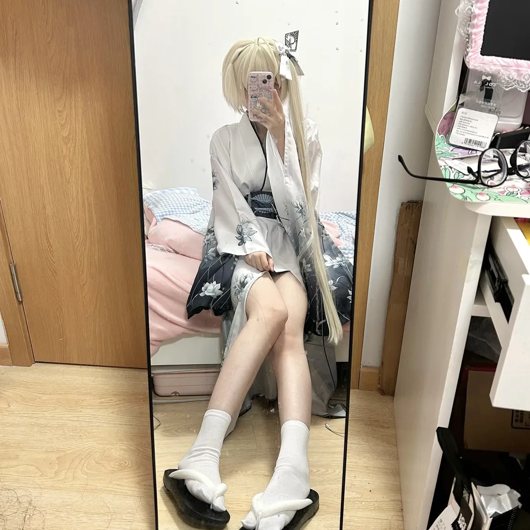 【春日野穹cos】黑白渐变的和服镜面拍摄分享 - 第 3 张