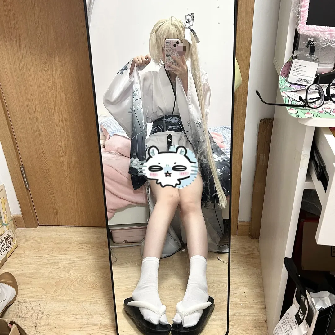 【春日野穹cos】黑白渐变的和服镜面拍摄分享 - 第 4 张