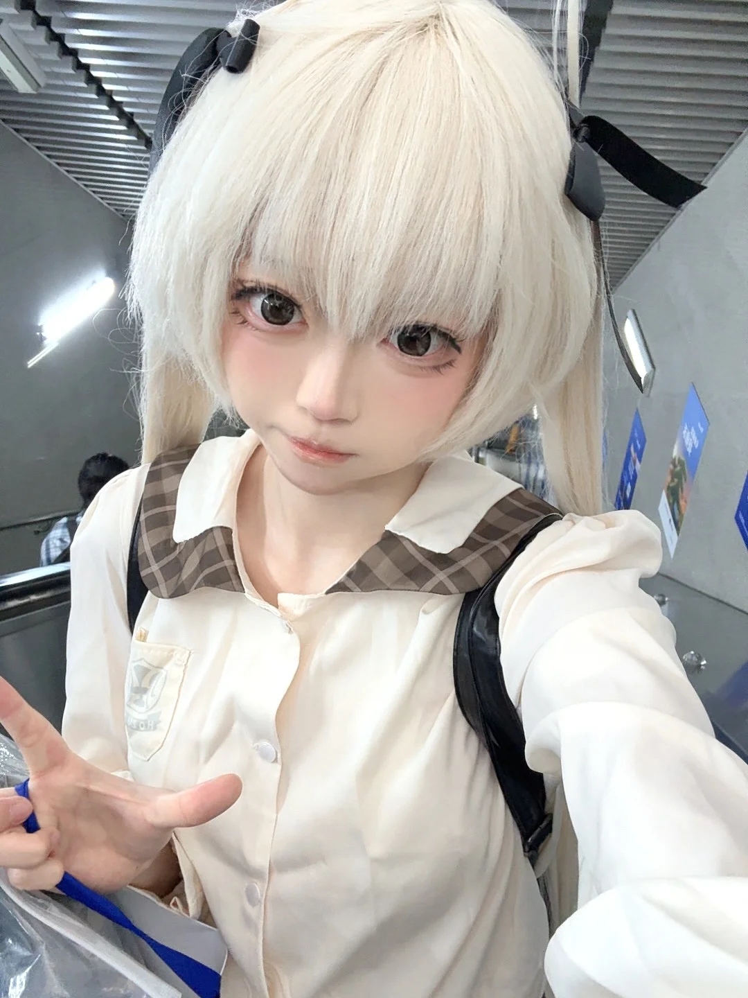 【穹妹cos】校园里的清爽日常，分享一下这两套造型 - 第 1 张