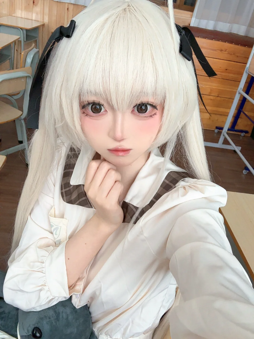 【穹妹cos】校园里的清爽日常，分享一下这两套造型 - 第 6 张