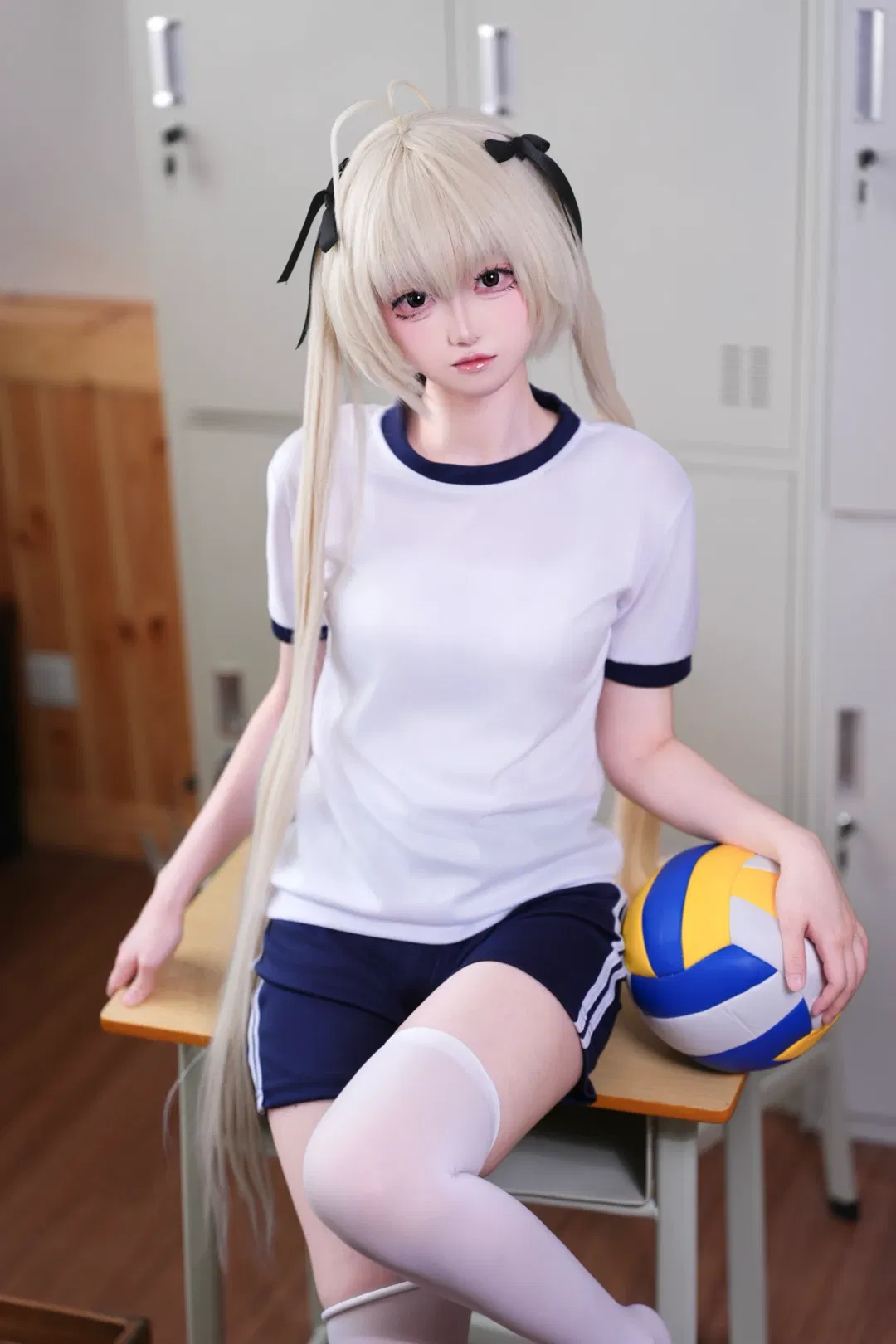 【春日野穹cos】体操服白丝与双马尾的校园感 - 第 6 张
