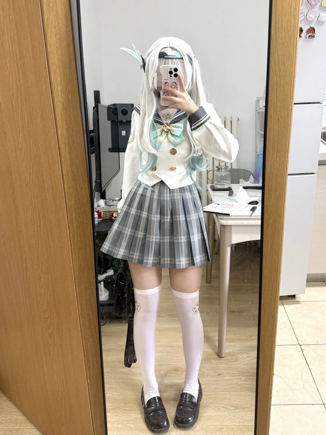 【流萤cos】崩坏星穹铁道新皮肤雪纺JK制服试衣 - 第 1 张