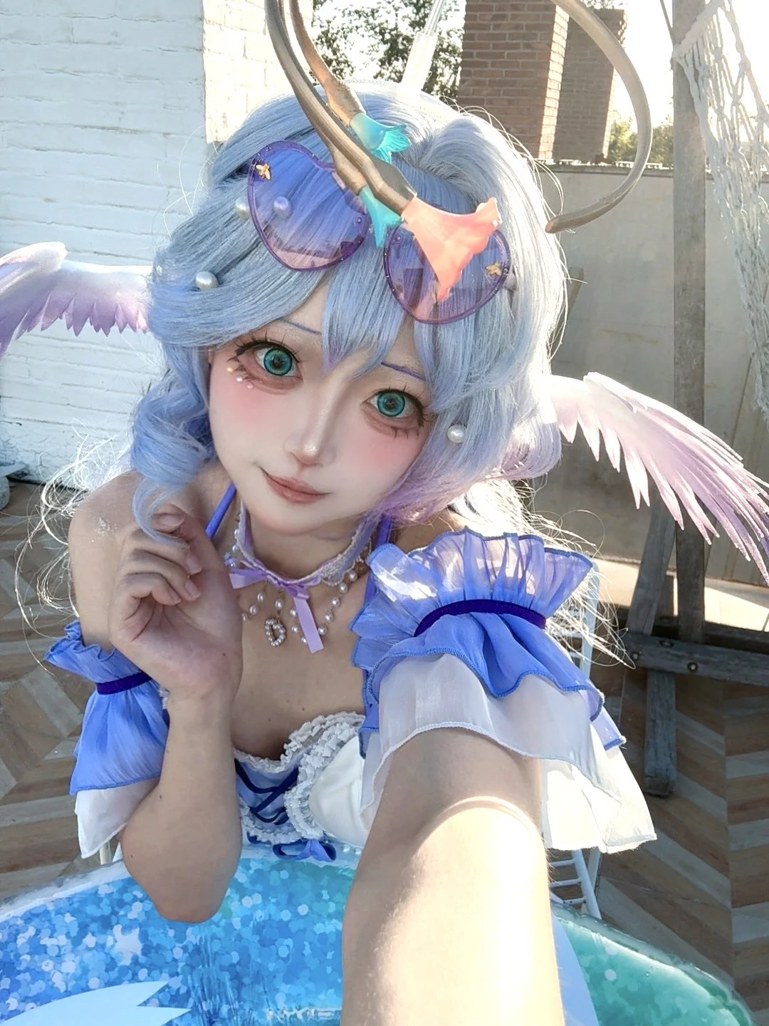 【知更鸟cos】泳装小鸟和露台拍摄花絮 - 第 2 张