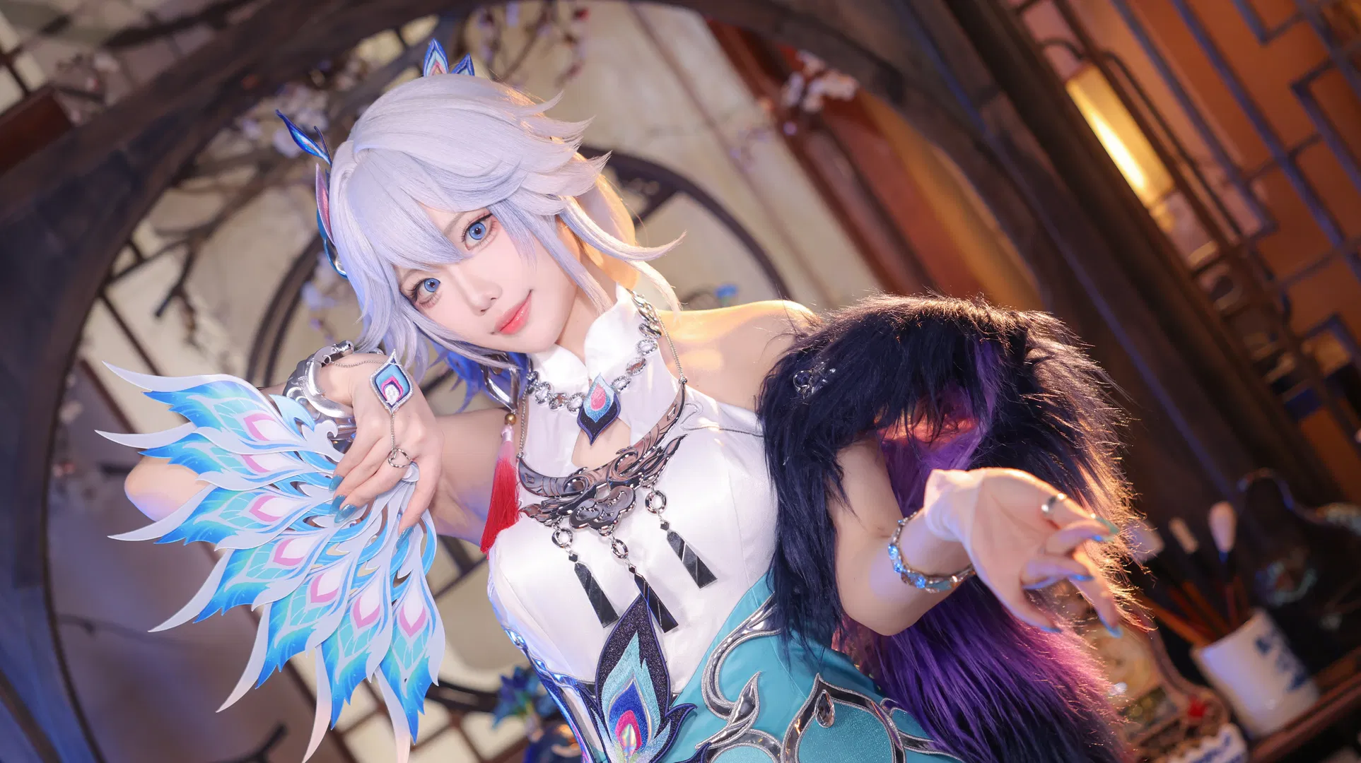 【爻光cos】崩坏星穹铁道 银发孔雀的华丽定格 - 第 2 张