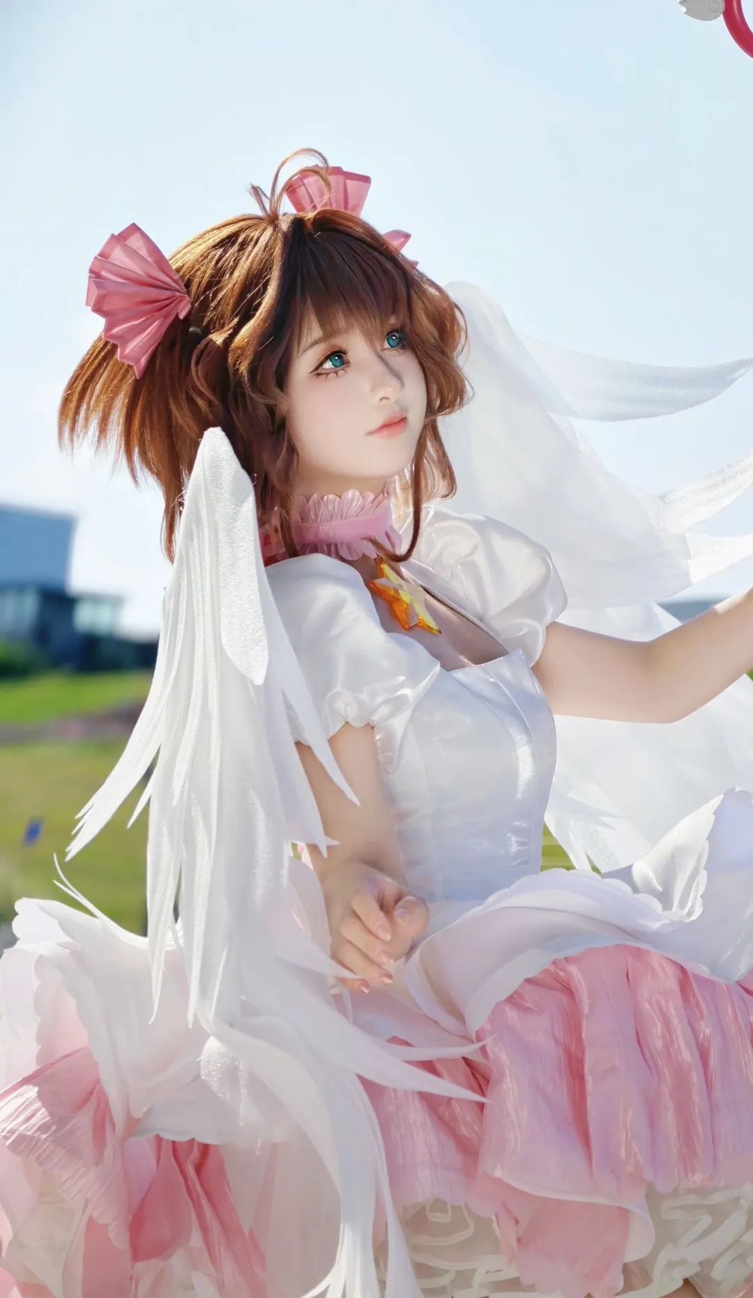 【木之本樱cos】魔卡少女樱粉白战斗服阳光下场照心得 - 第 2 张
