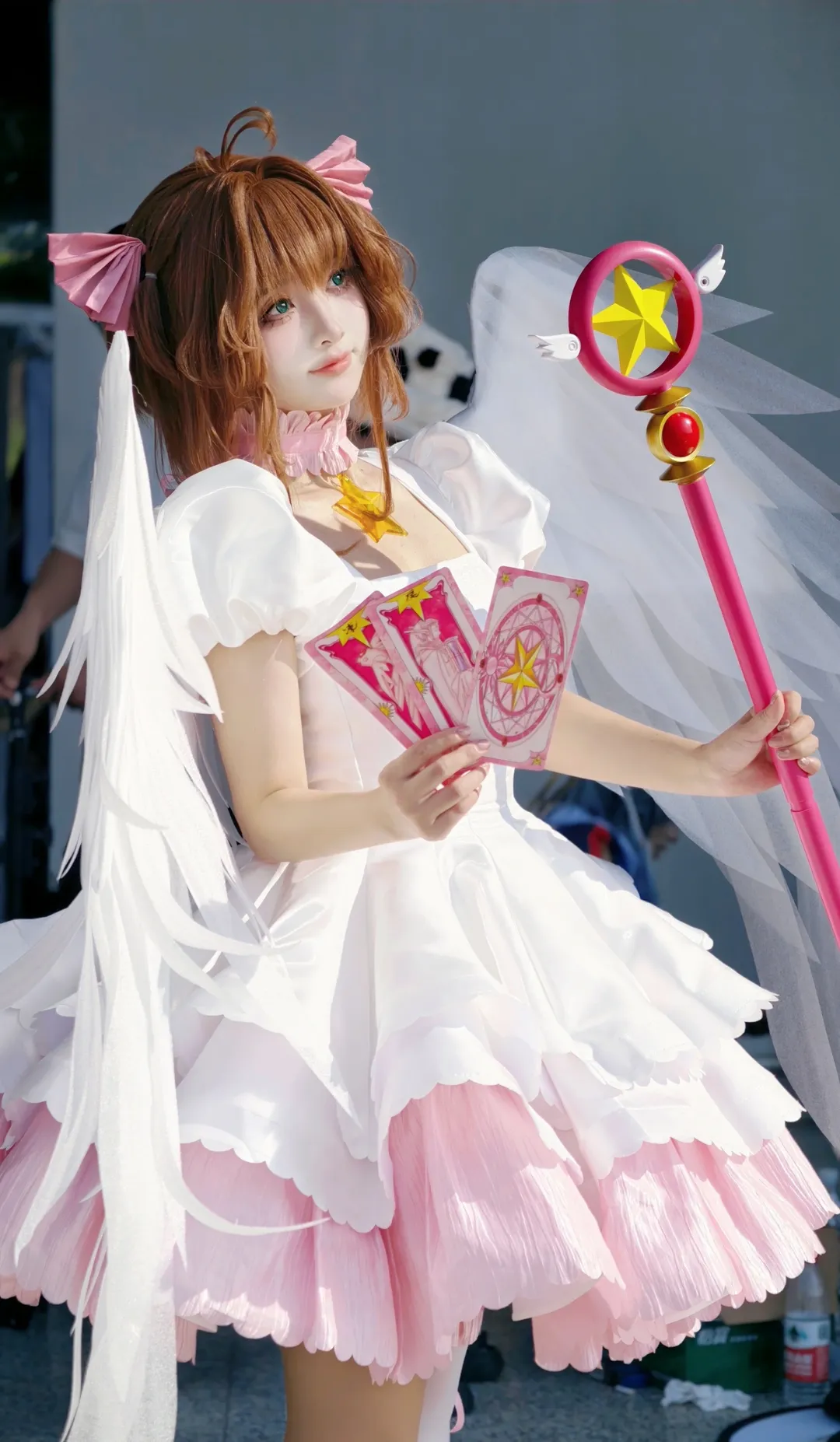 【木之本樱cos】魔卡少女樱粉白战斗服阳光下场照心得 - 第 3 张