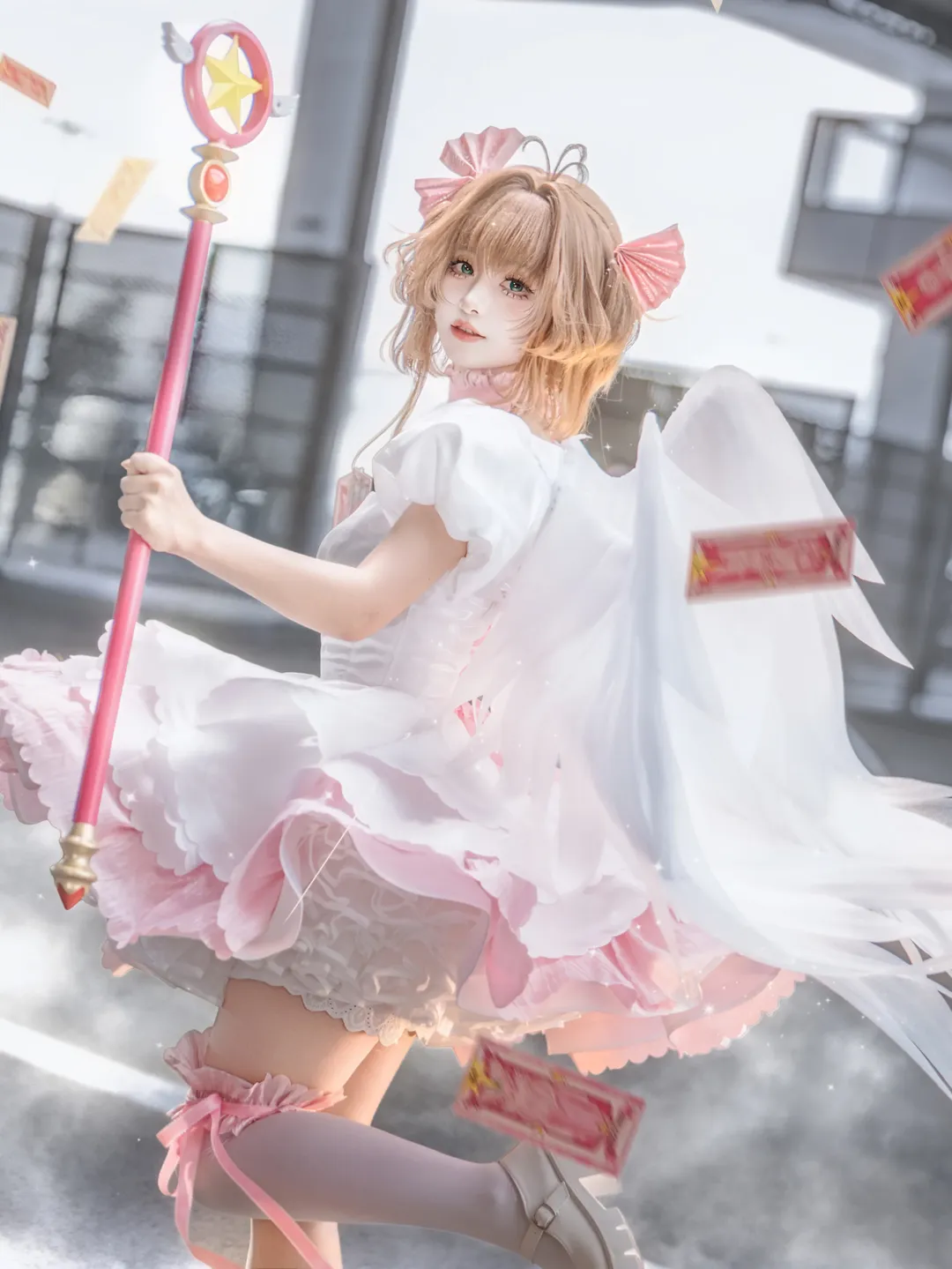 【木之本樱cos】魔卡少女樱的粉白梦幻场照分享 - 第 5 张