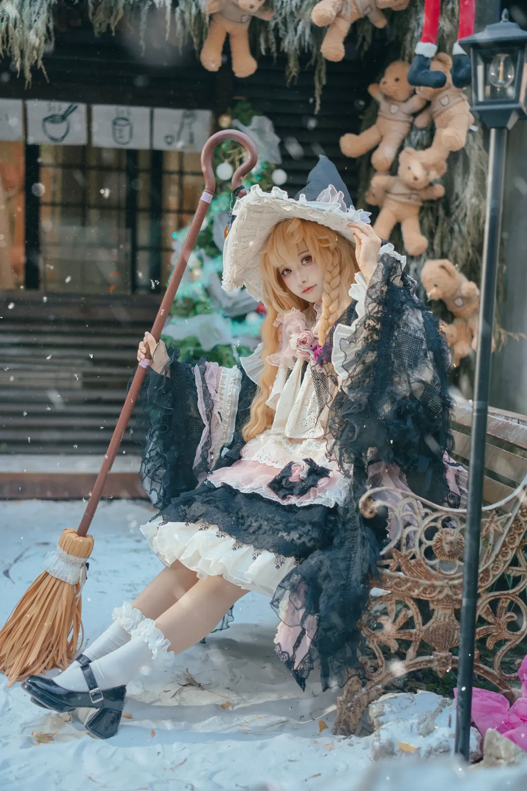 【雾雨魔理沙cos】初雪天的圣诞二设冬装 - 第 3 张