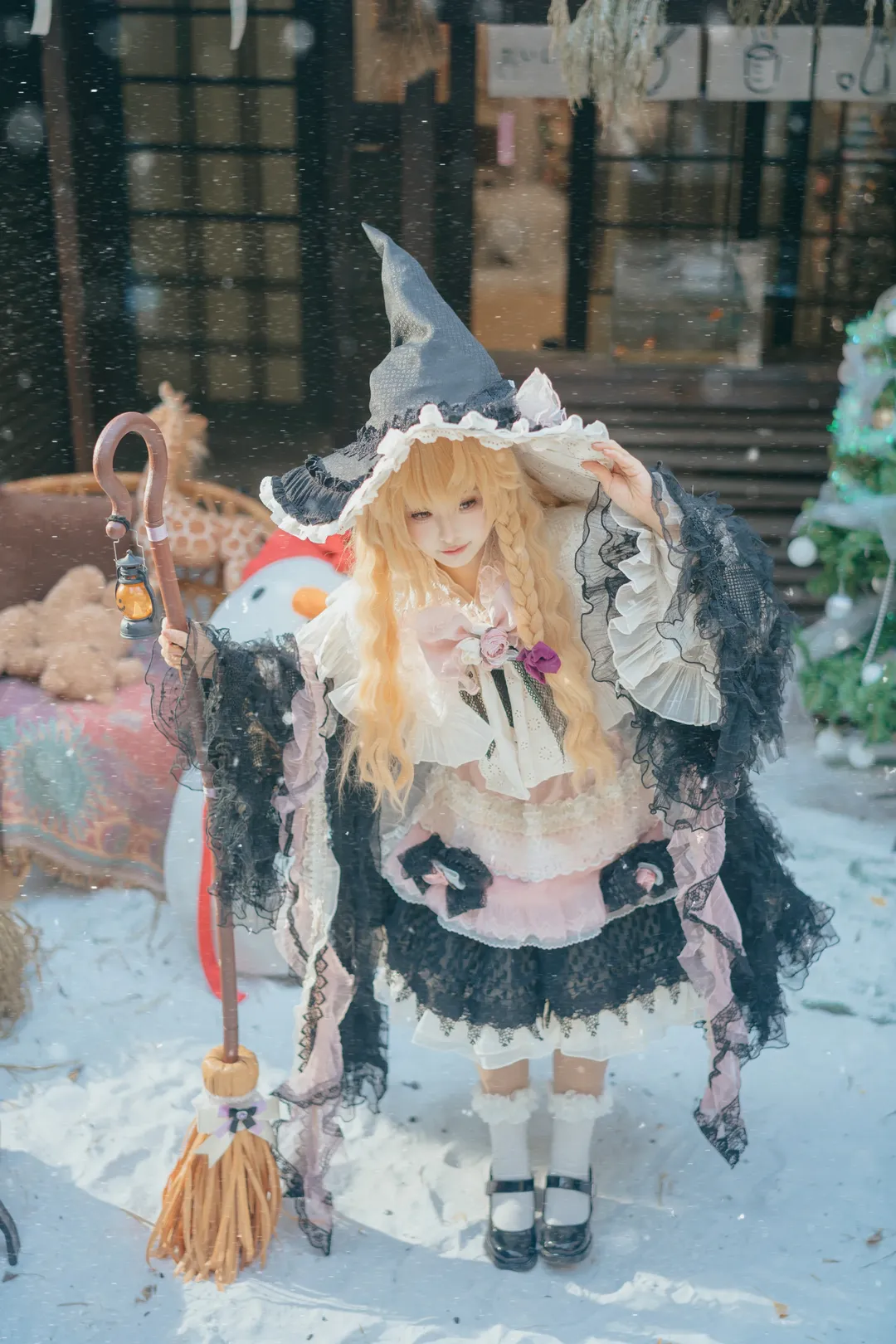 【雾雨魔理沙cos】初雪天的圣诞二设冬装 - 第 4 张