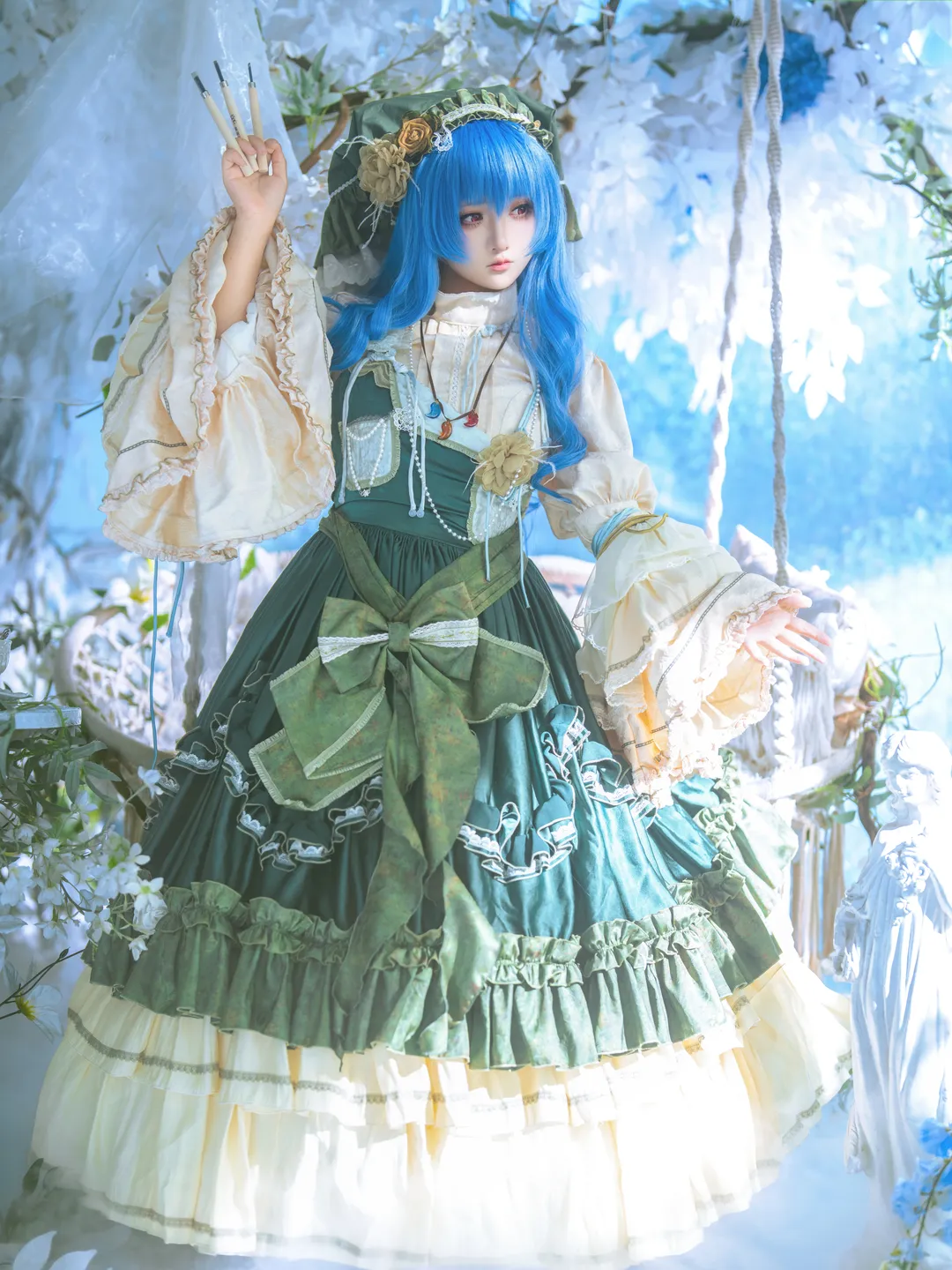 【埴安神袿姬cos】东方project的孤境之神，超还原的梦幻长裙 - 第 3 张
