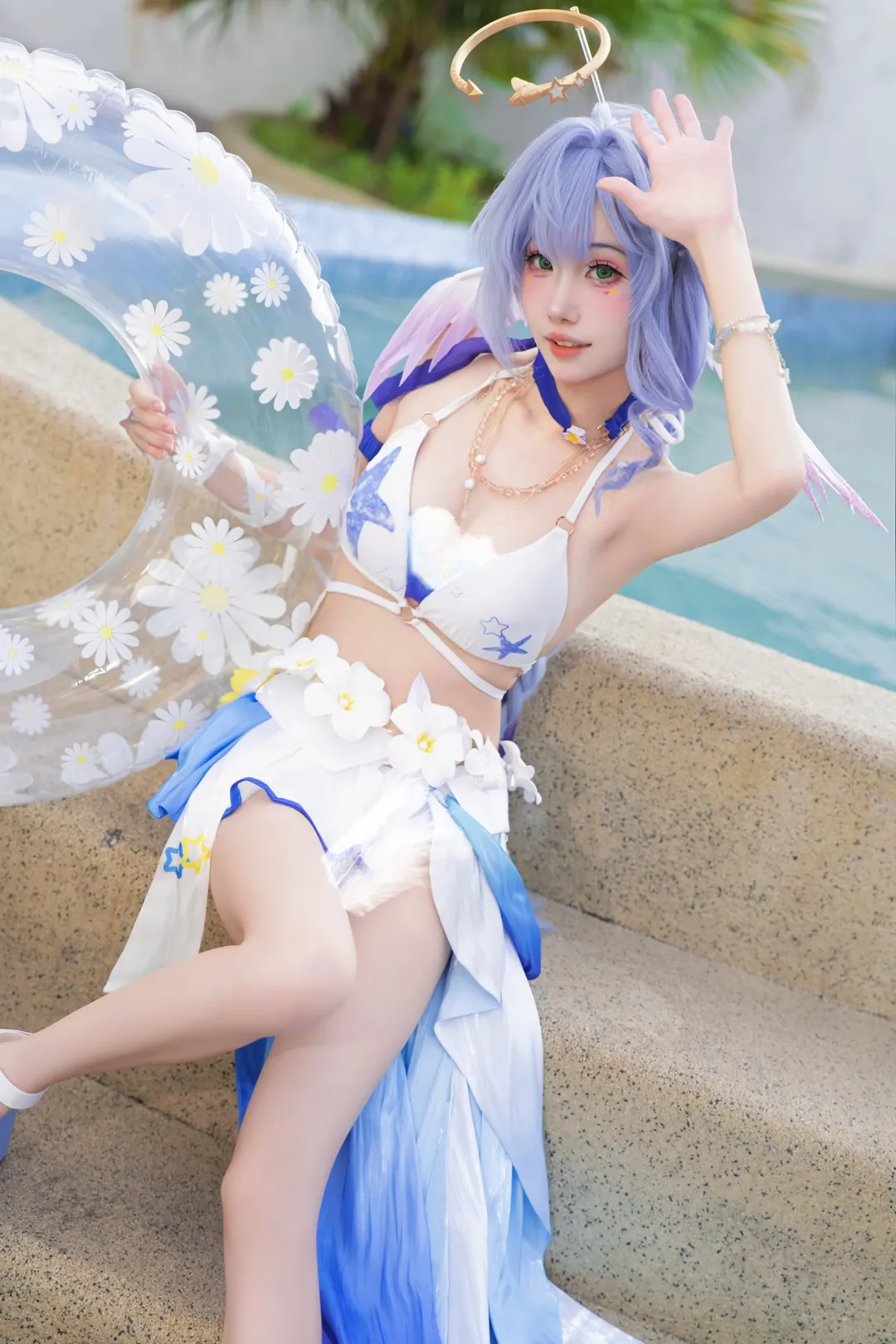 【知更鸟cos】崩坏星穹铁道晴歌的夏日泳池清凉穿搭 - 第 2 张