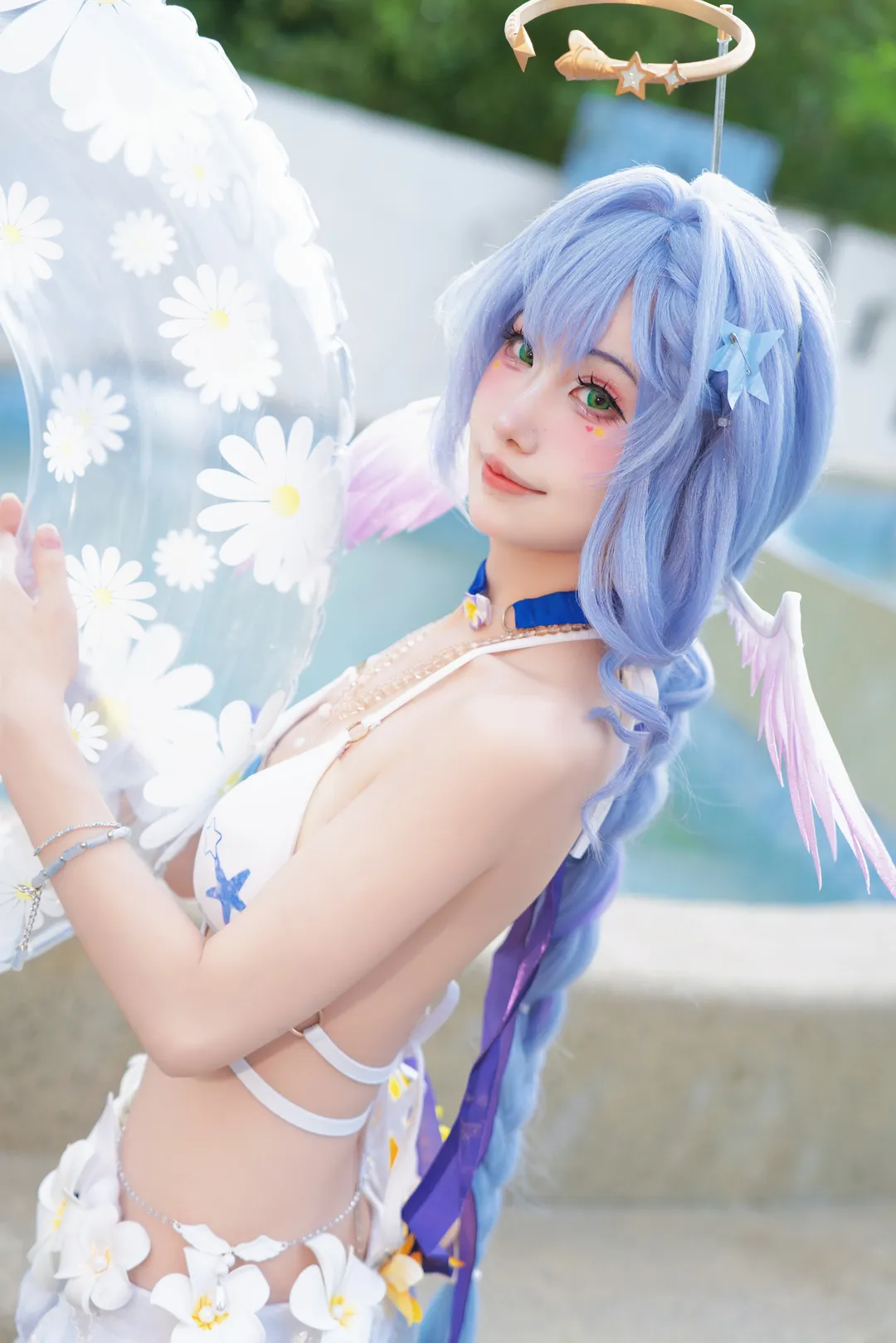 【知更鸟cos】崩坏星穹铁道晴歌的夏日泳池清凉穿搭 - 第 5 张