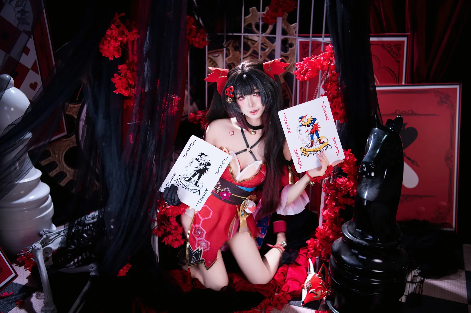 【花火cos】崩铁欢愉角色的红黑视觉演绎 - 第 8 张