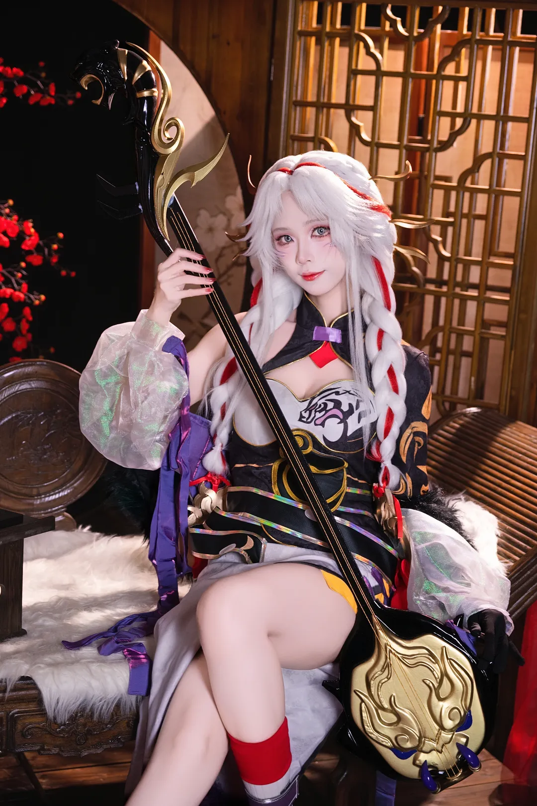 【楊玉環cos】王者榮耀寅虎心曲，抱著琵琶提著燈籠的國風少女 - 第 5 張