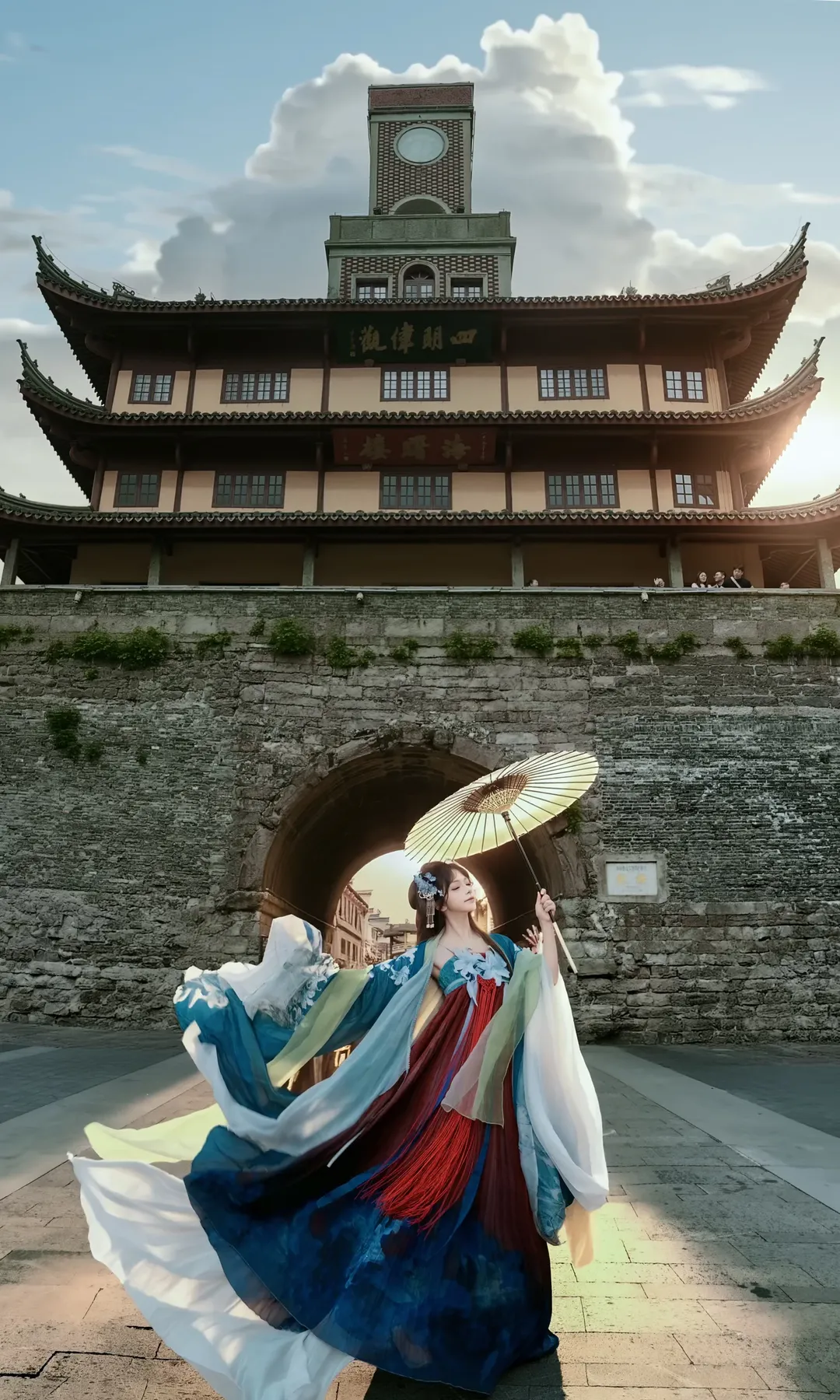 在宁波园林里拍到了绝美的蓝白渐变汉服 - 第 14 张