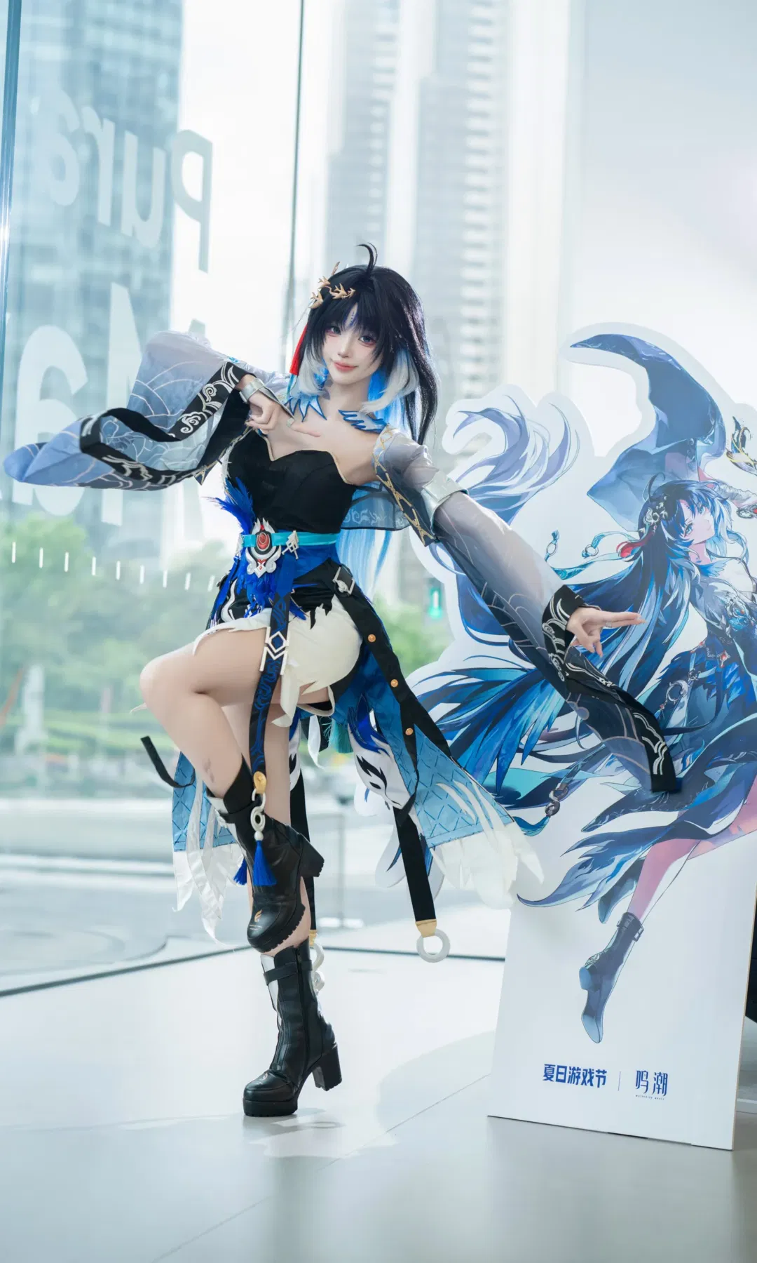 鸣潮秧秧·玄翎cos，和穗穗同框打卡夏日游戏节 - 第 2 张