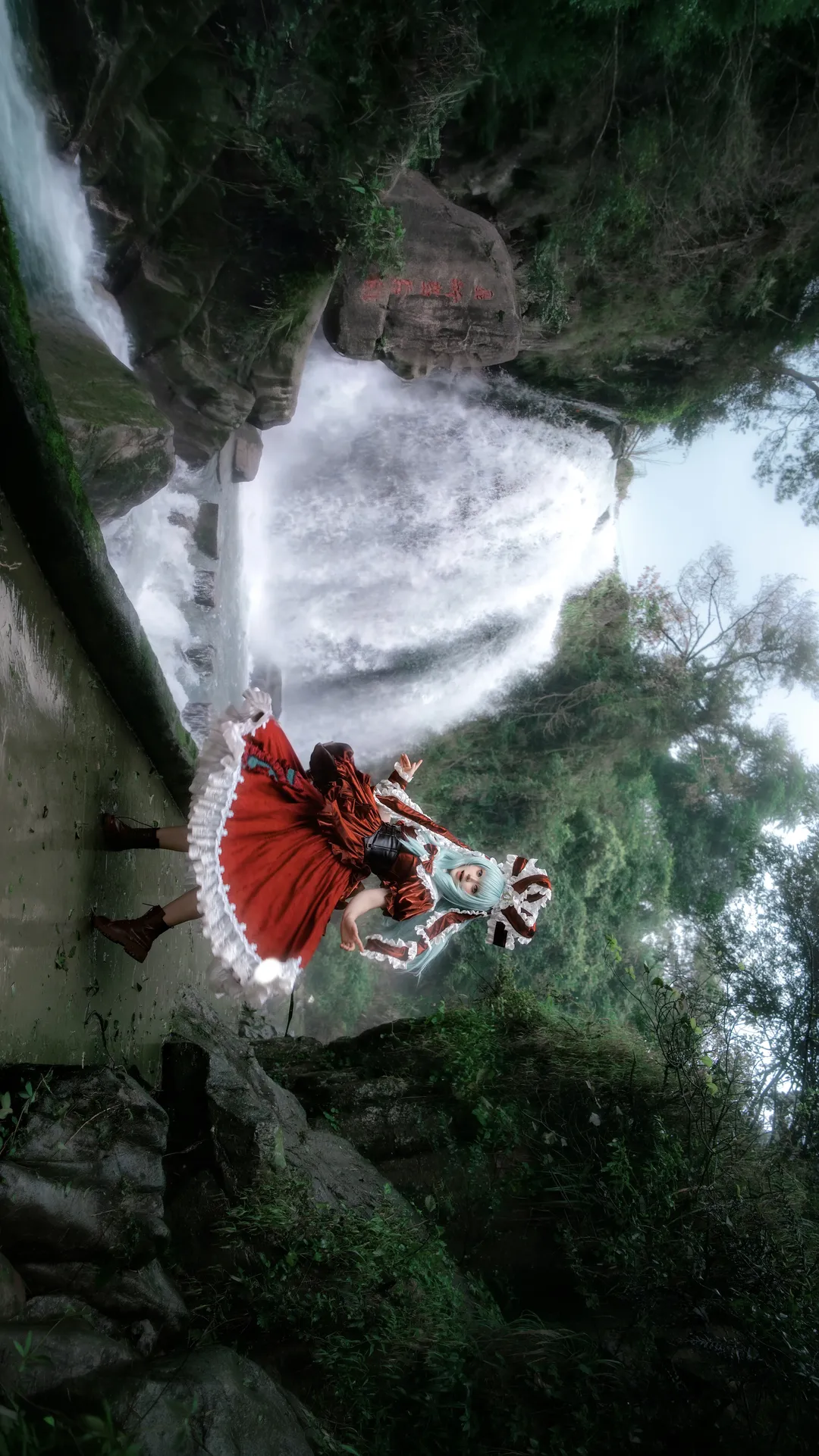 【键山雏cos】东方project 瀑布实景拍摄，水流湍急的极限10分钟 - 第 2 张