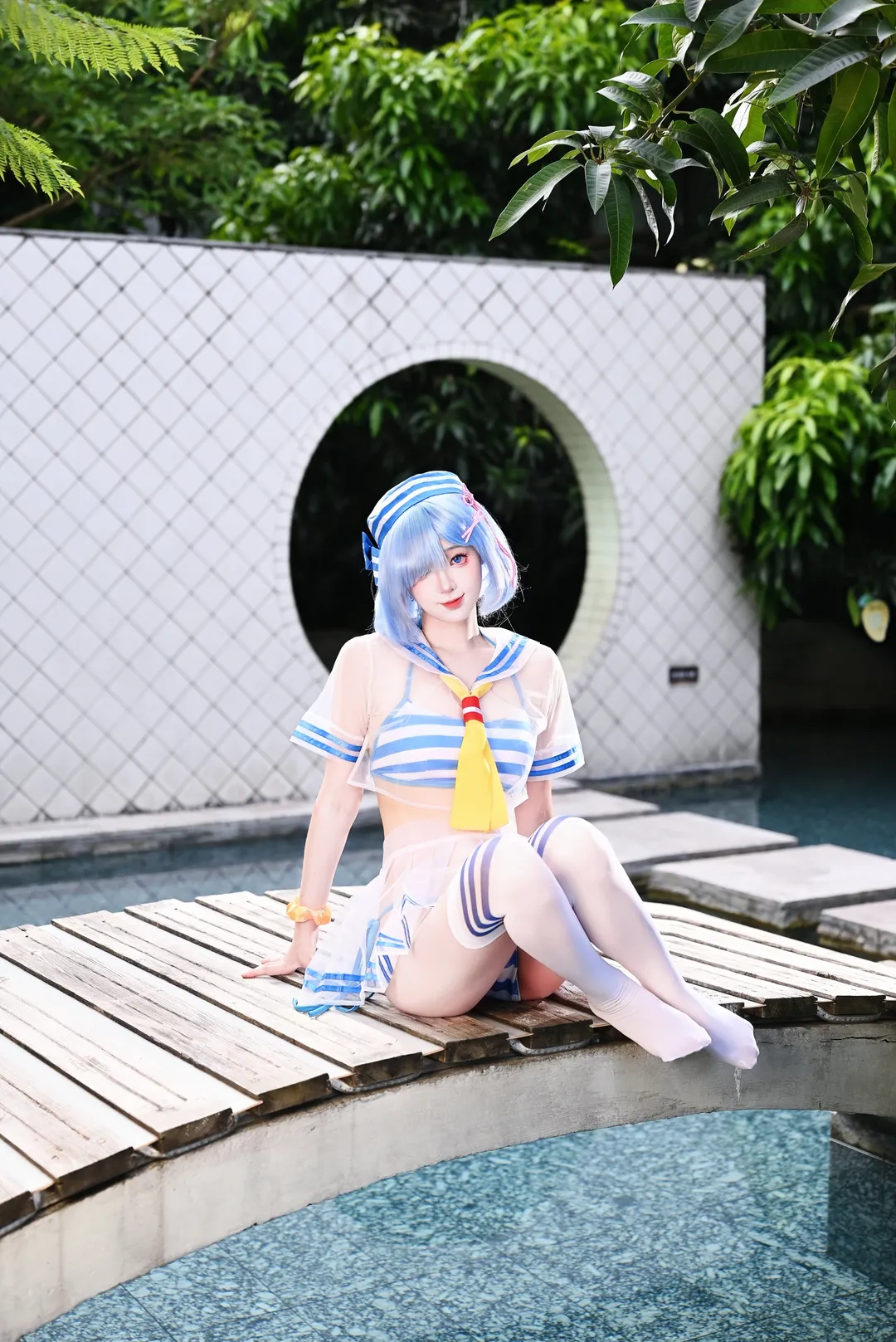 【蕾姆cos】清凉泳池边的夏日拍摄 - 第 2 张