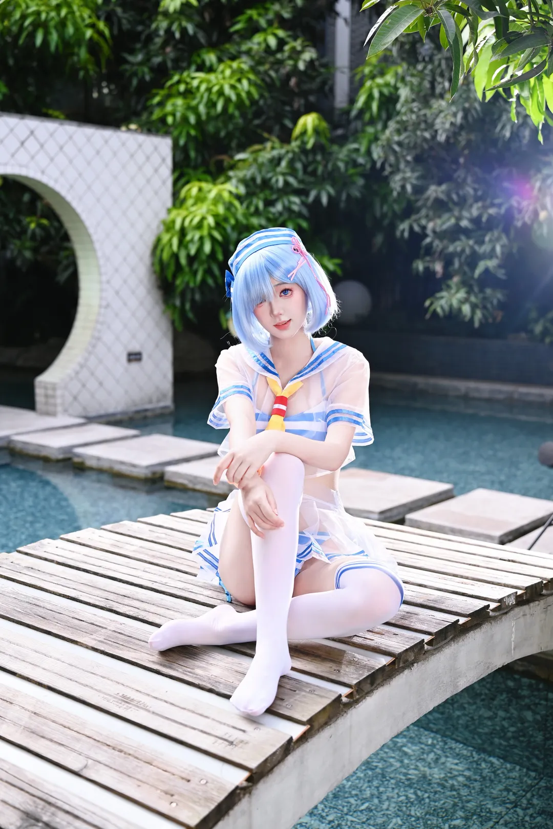 【蕾姆cos】清凉泳池边的夏日拍摄 - 第 3 张