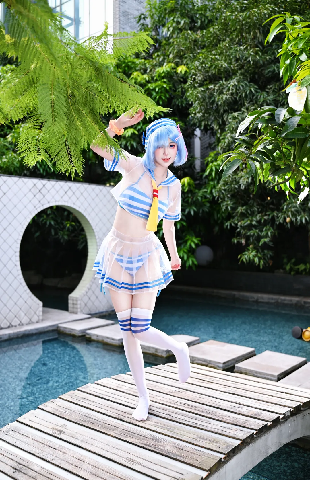 【蕾姆cos】清凉泳池边的夏日拍摄 - 第 4 张