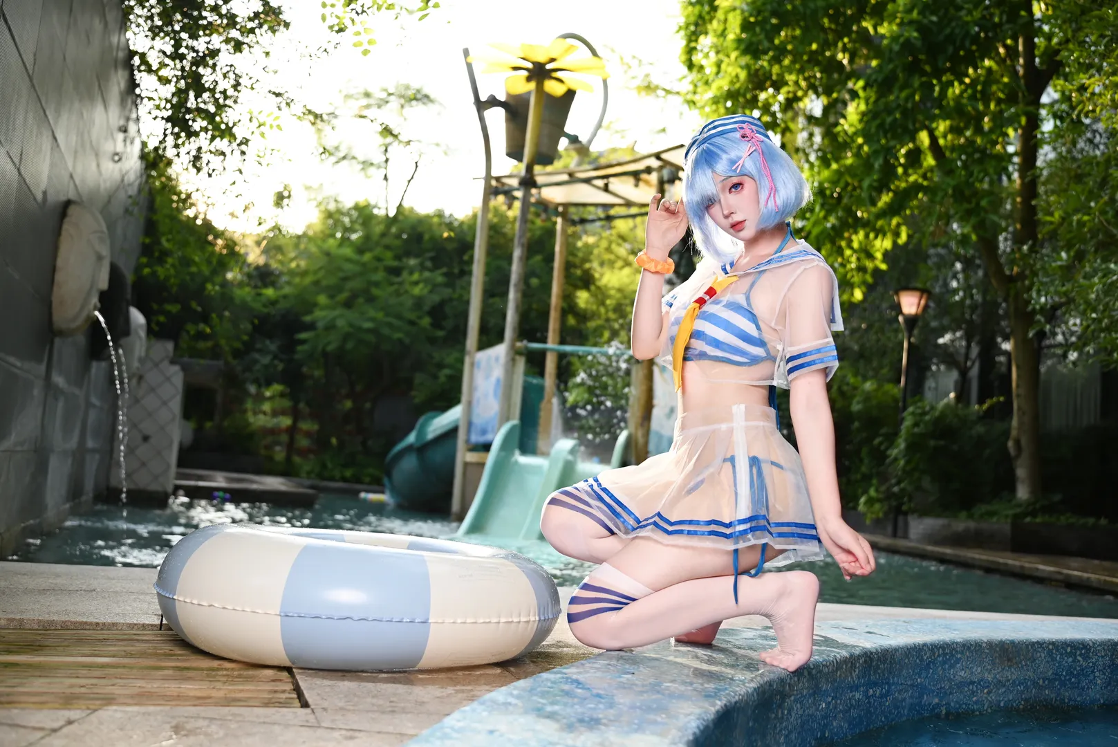 【蕾姆cos】夏日水上樂園的泳裝拍攝記錄 - 第 1 張