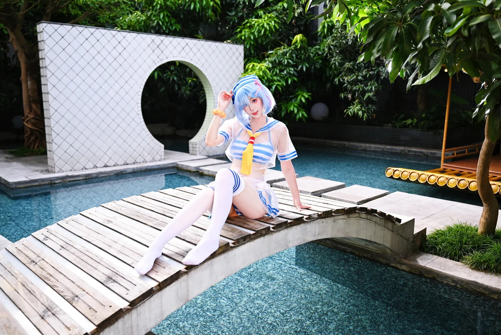 【蕾姆cos】泳池里的水花与夏日清凉 - 第 4 张