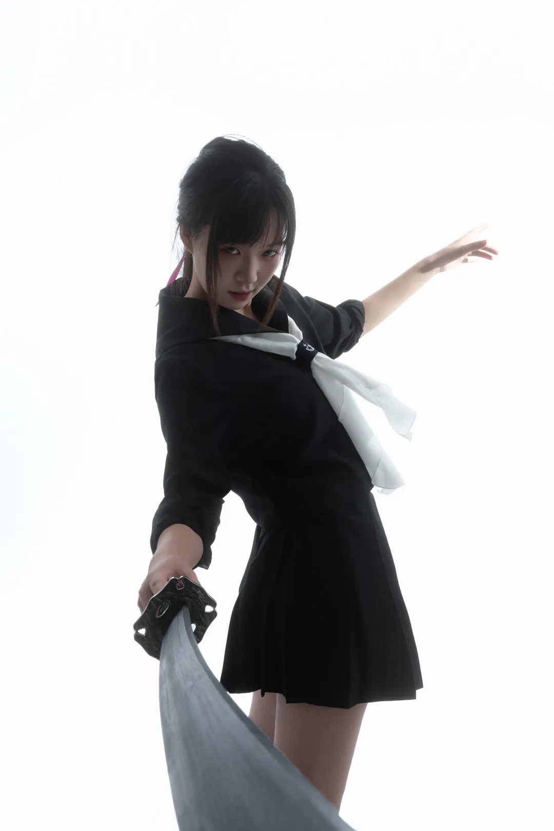 黑水手服剑道少女 速写姿势参考 - 第 2 张