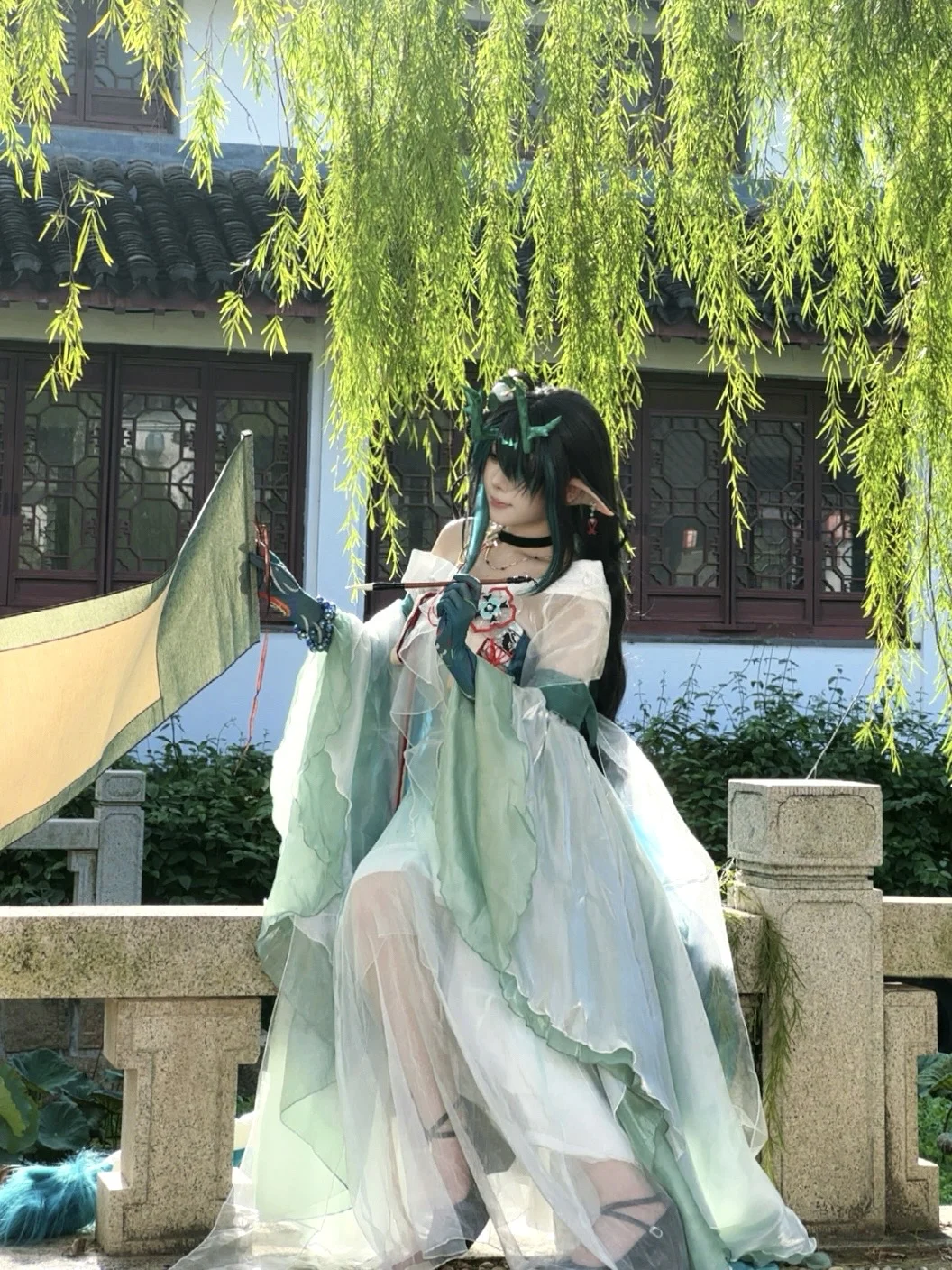 【夕cos】明日方舟夕的园林实景与两套造型记录 - 第 2 张