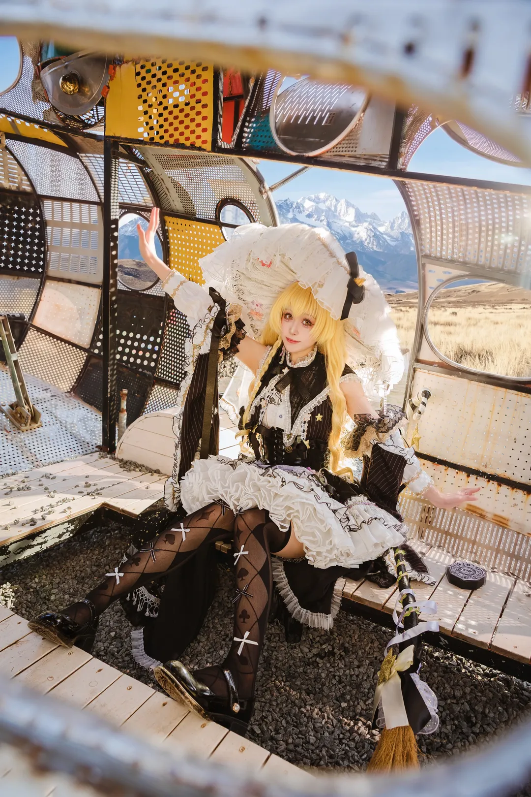【雾雨魔理沙cos】东方project魔法使的哥特洛丽塔金属废墟游 - 第 4 张