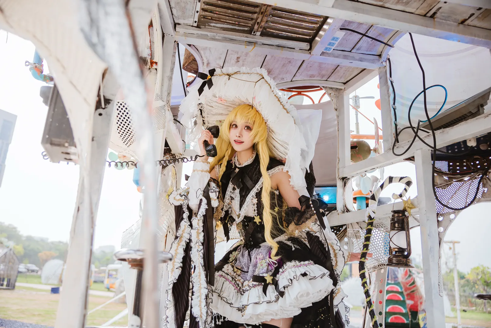 【雾雨魔理沙cos】东方project魔法使的哥特洛丽塔金属废墟游 - 第 7 张