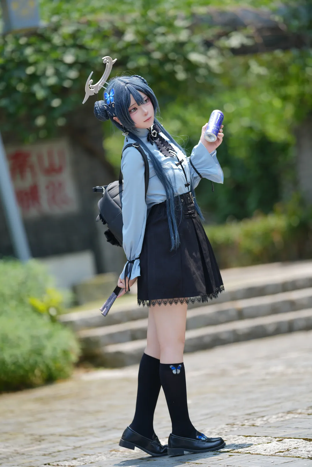 【龙华妃咲cos】蔚蓝档案私设制服与折扇的户外记录 - 第 4 张