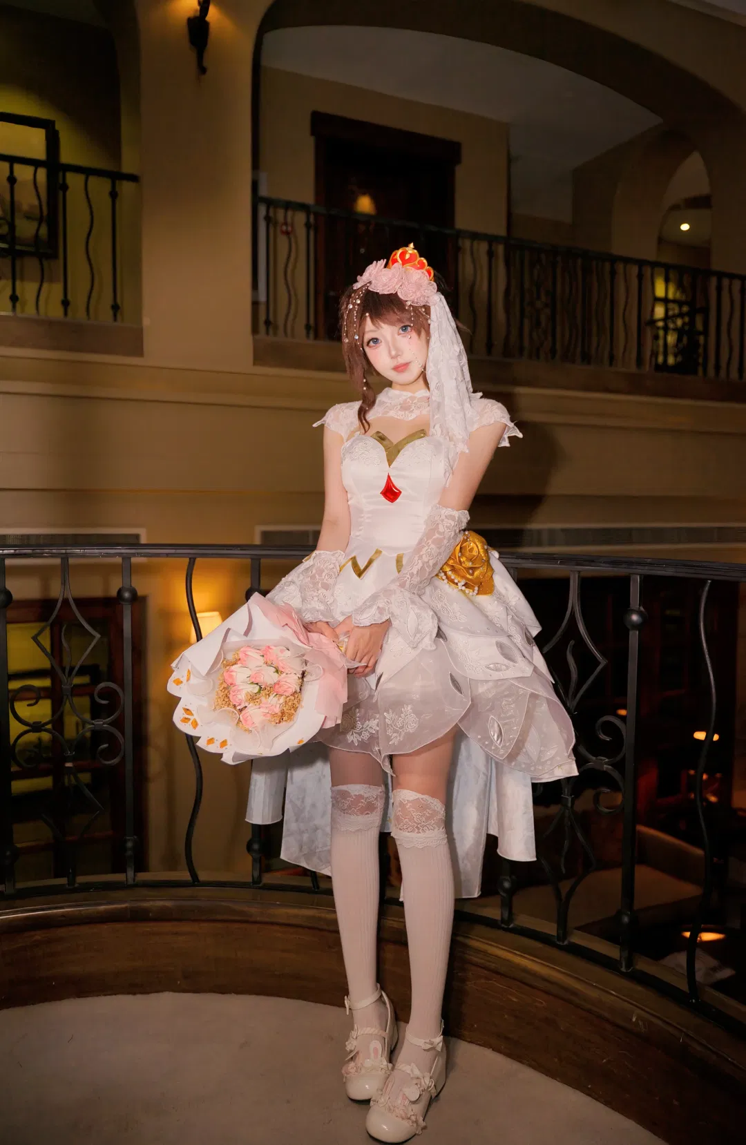 王者荣耀小乔纯白花嫁cos 复古内景里的浪漫记录 - 第 16 张