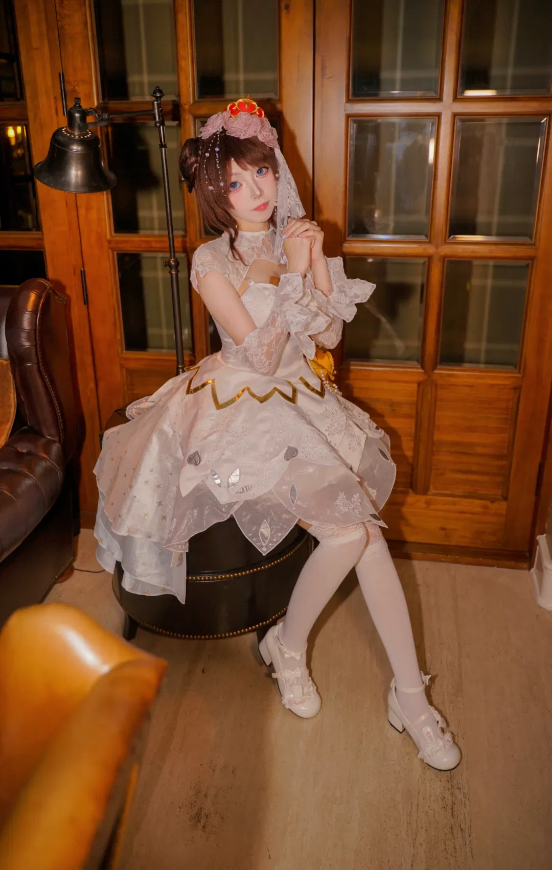 王者荣耀小乔纯白花嫁cos 复古内景里的浪漫记录 - 第 3 张