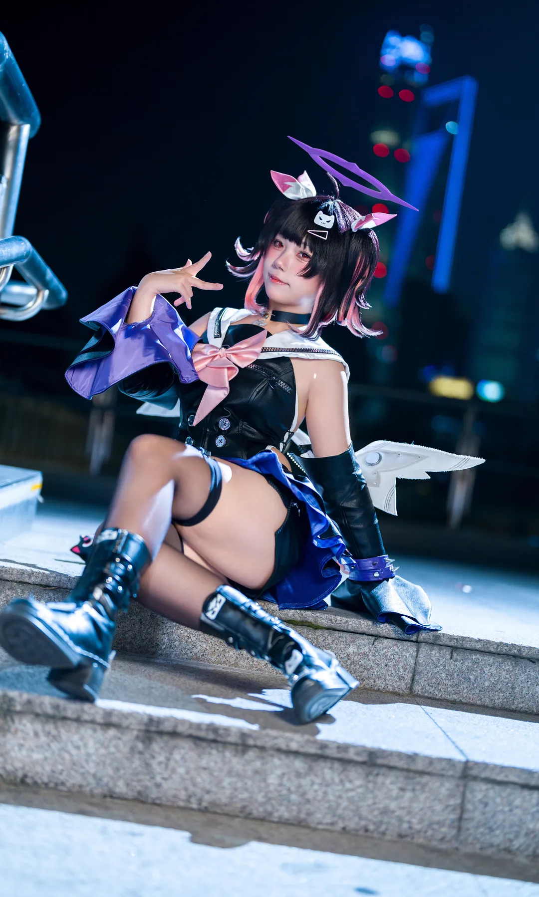 【南宮羽cos】絕區零夜色下的街頭漫遊