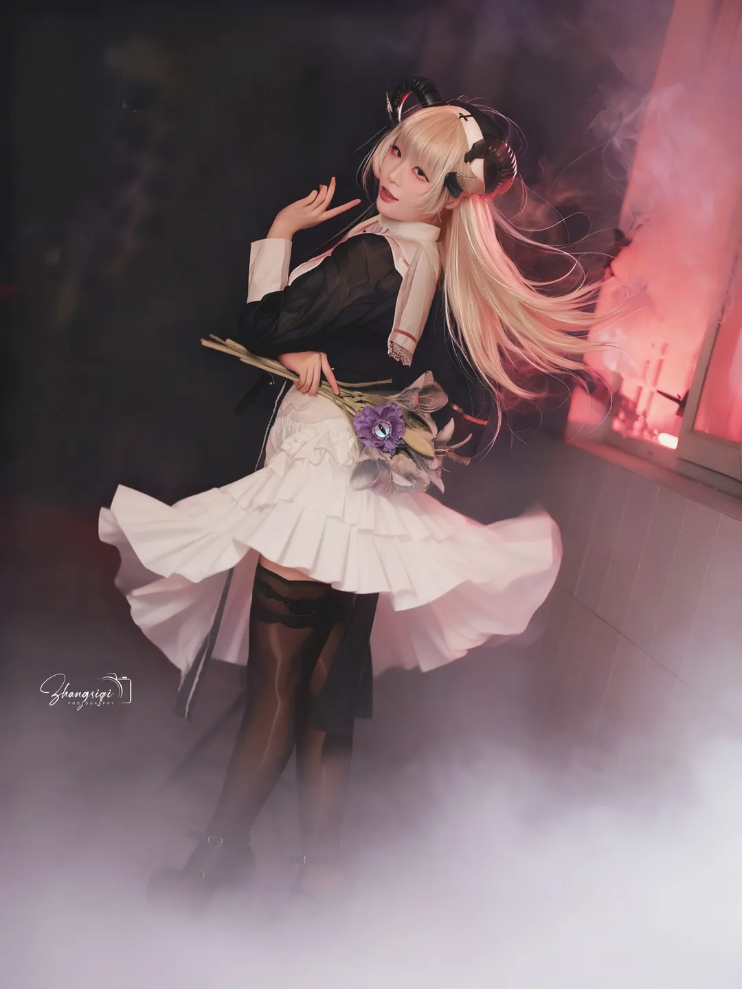 【地狱的吹雪cos】暗黑魔女降临废弃学校，氛围感拉满 - 第 13 张