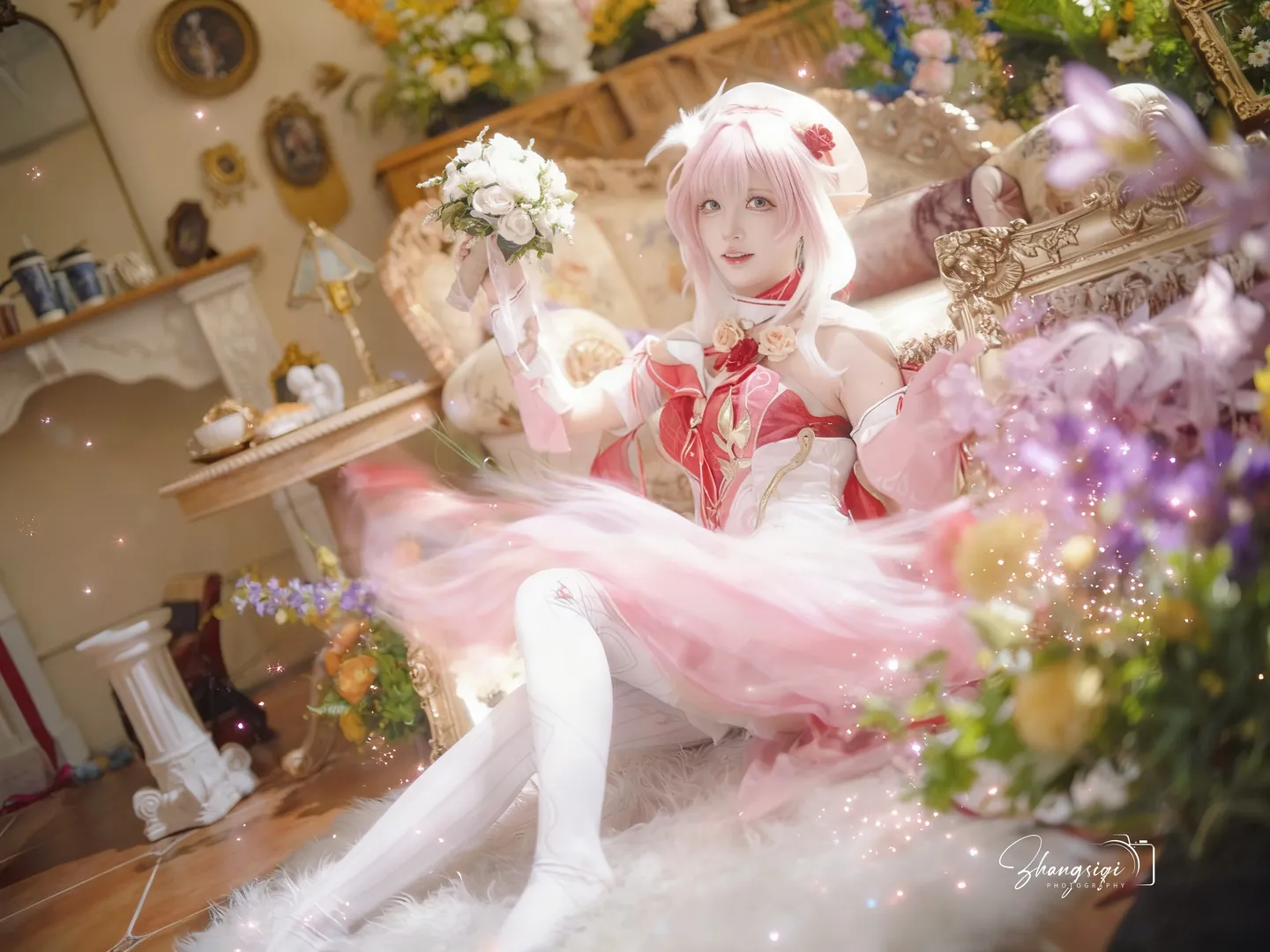 【愛莉希雅cos】崩壞3粉色妖精小姐的午後花園 - 第 2 張