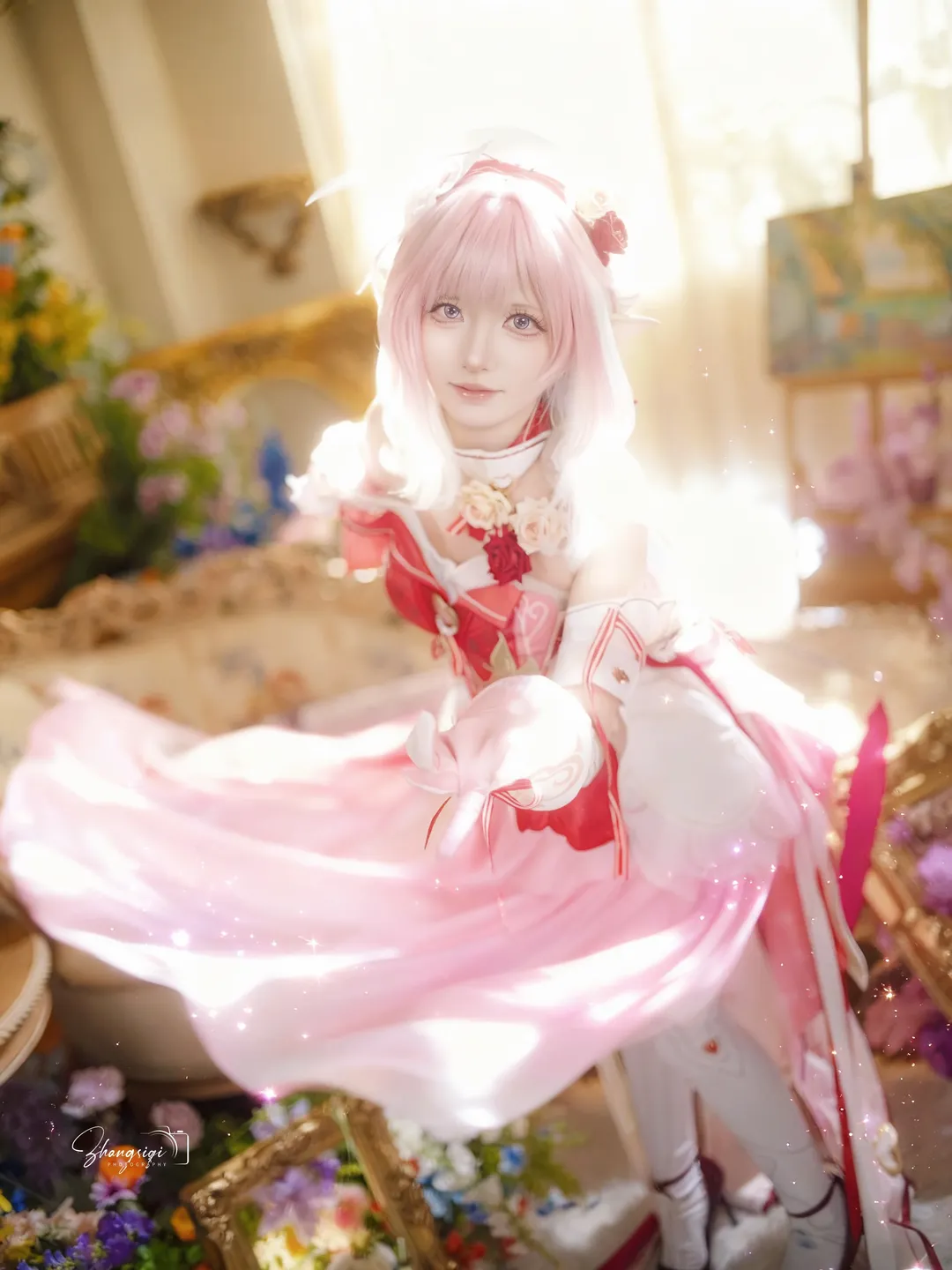 【爱莉希雅cos】粉色阳光下的优雅舞步 - 第 2 张