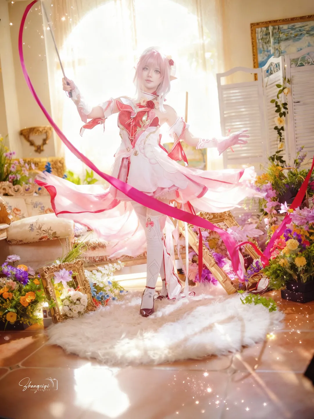 【爱莉希雅cos】粉色阳光下的优雅舞步 - 第 7 张
