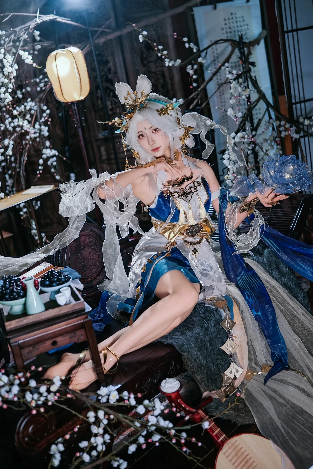 【嫦娥cos】王者荣耀落星盏，蓝白轻纱如梦似幻 - 第 2 张