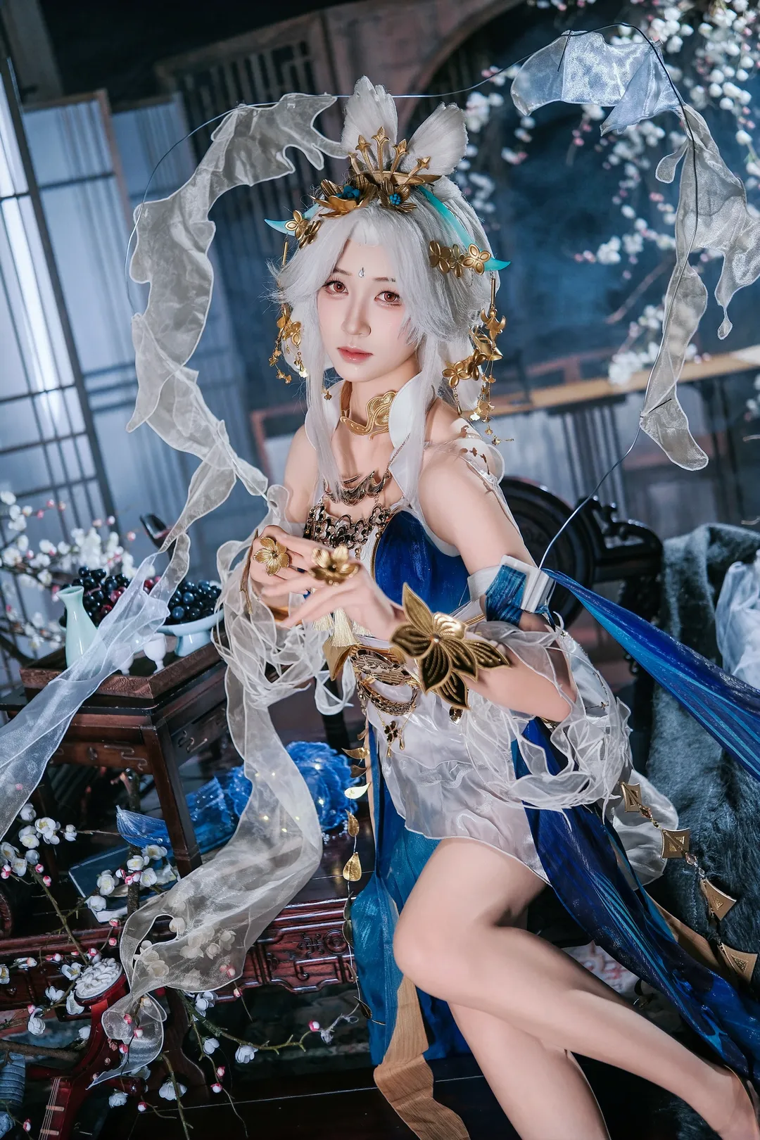 【嫦娥cos】王者荣耀落星盏，清冷与华丽的视觉碰撞 - 第 1 张