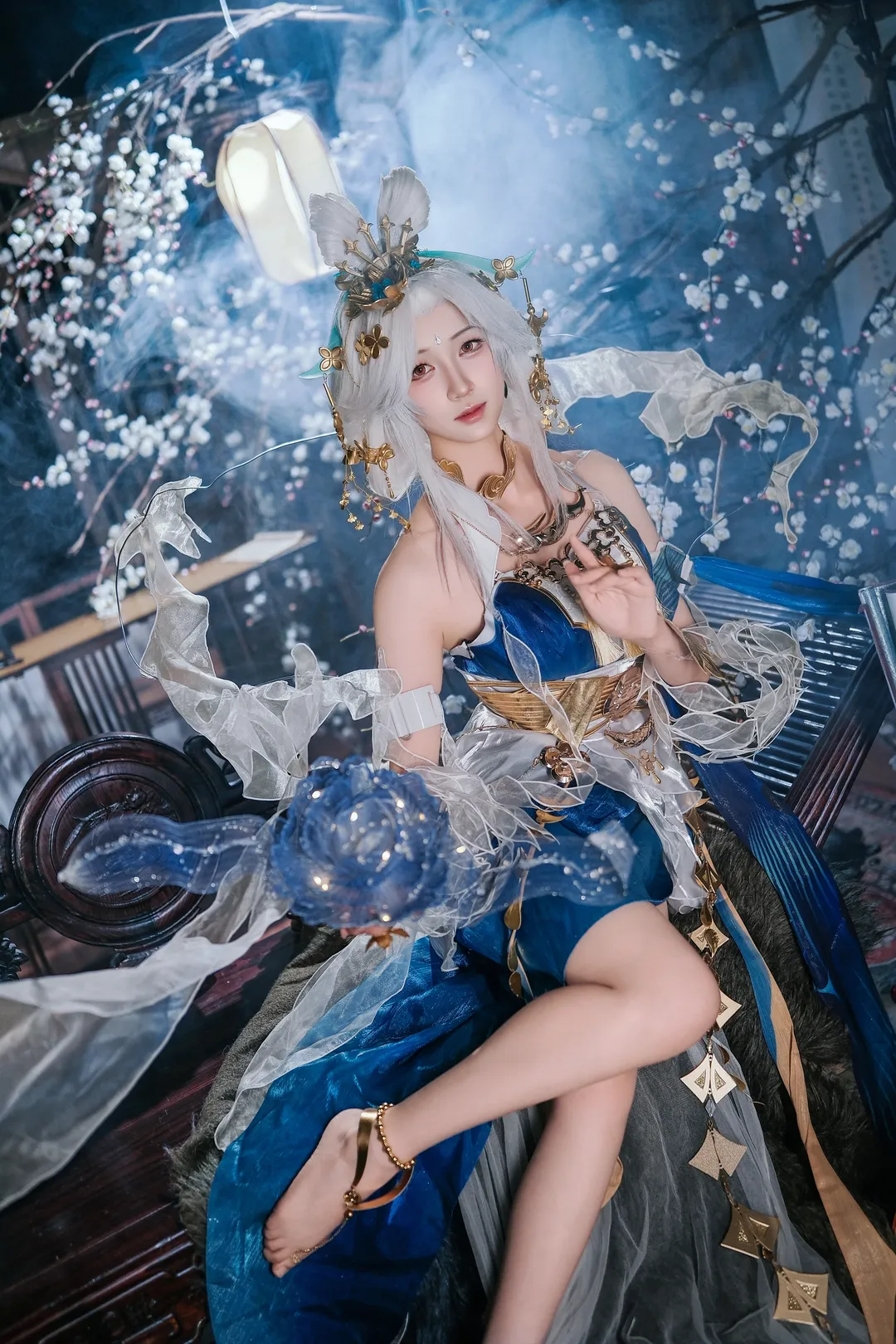 【嫦娥cos】王者荣耀落星盏，清冷与华丽的视觉碰撞 - 第 4 张