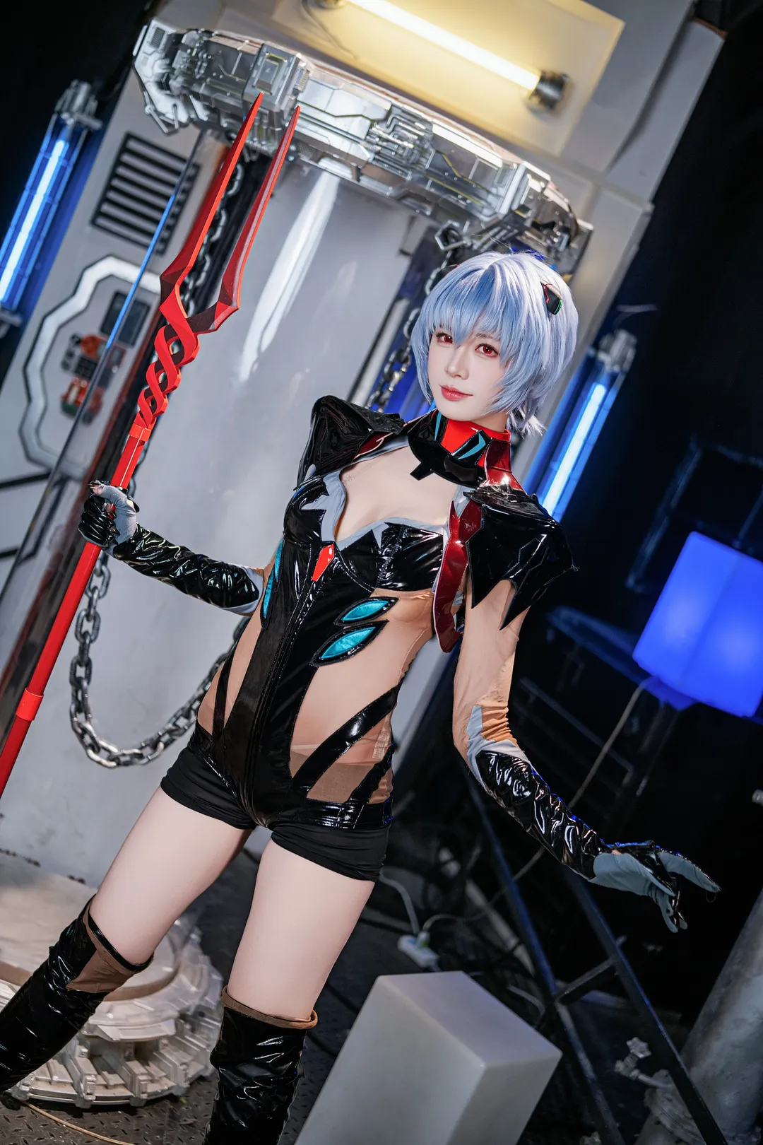 【绫波丽cos】新世纪福音战士里的经典蓝发战斗服 - 第 3 张