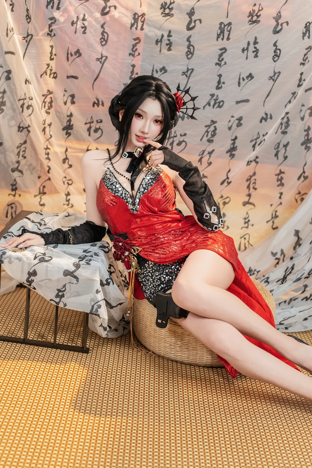 【迦南cos】永劫无间红黑舞娘造型的细节与质感 - 第 4 张