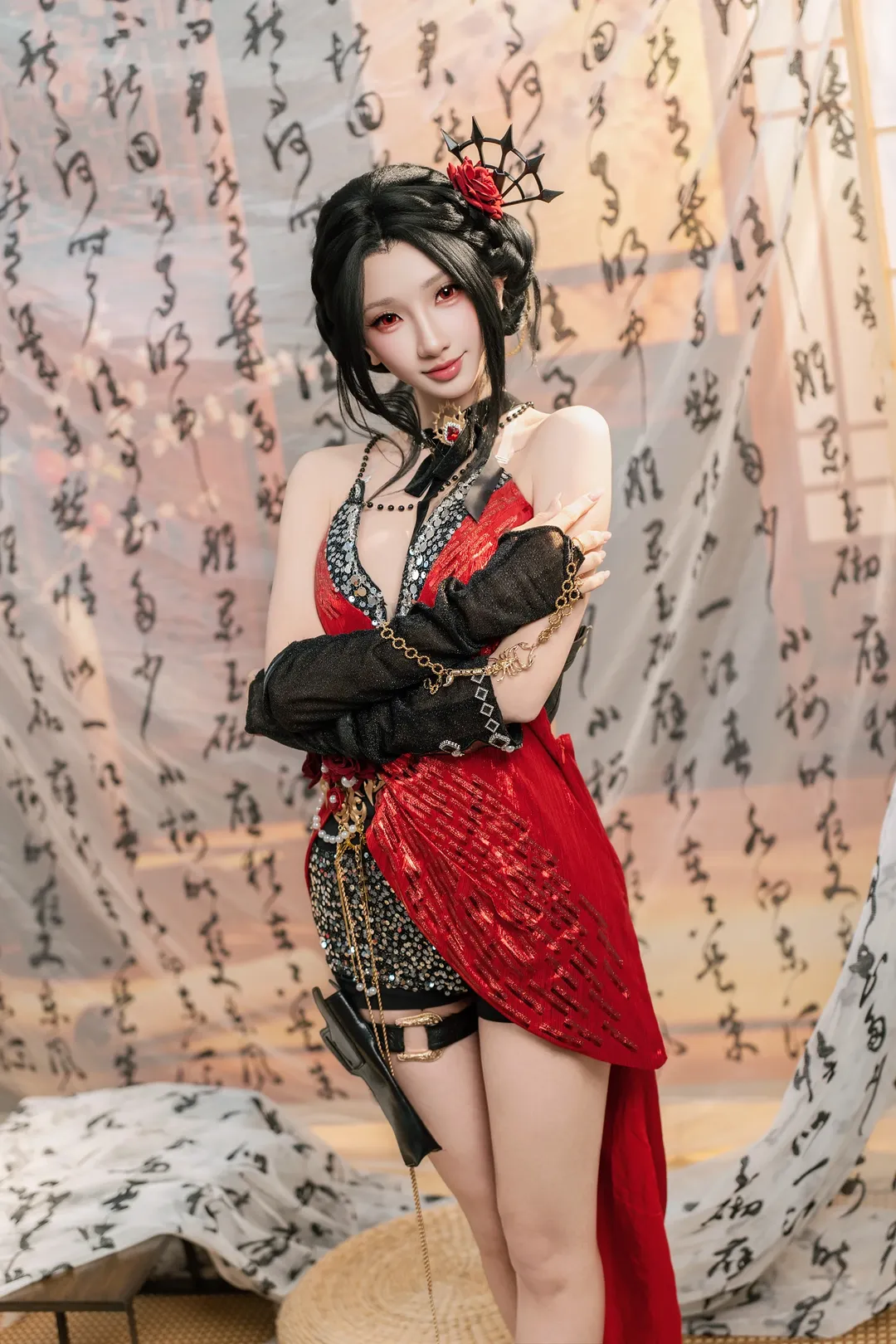 【迦南cos】永劫无间红黑舞娘造型的细节与质感 - 第 5 张