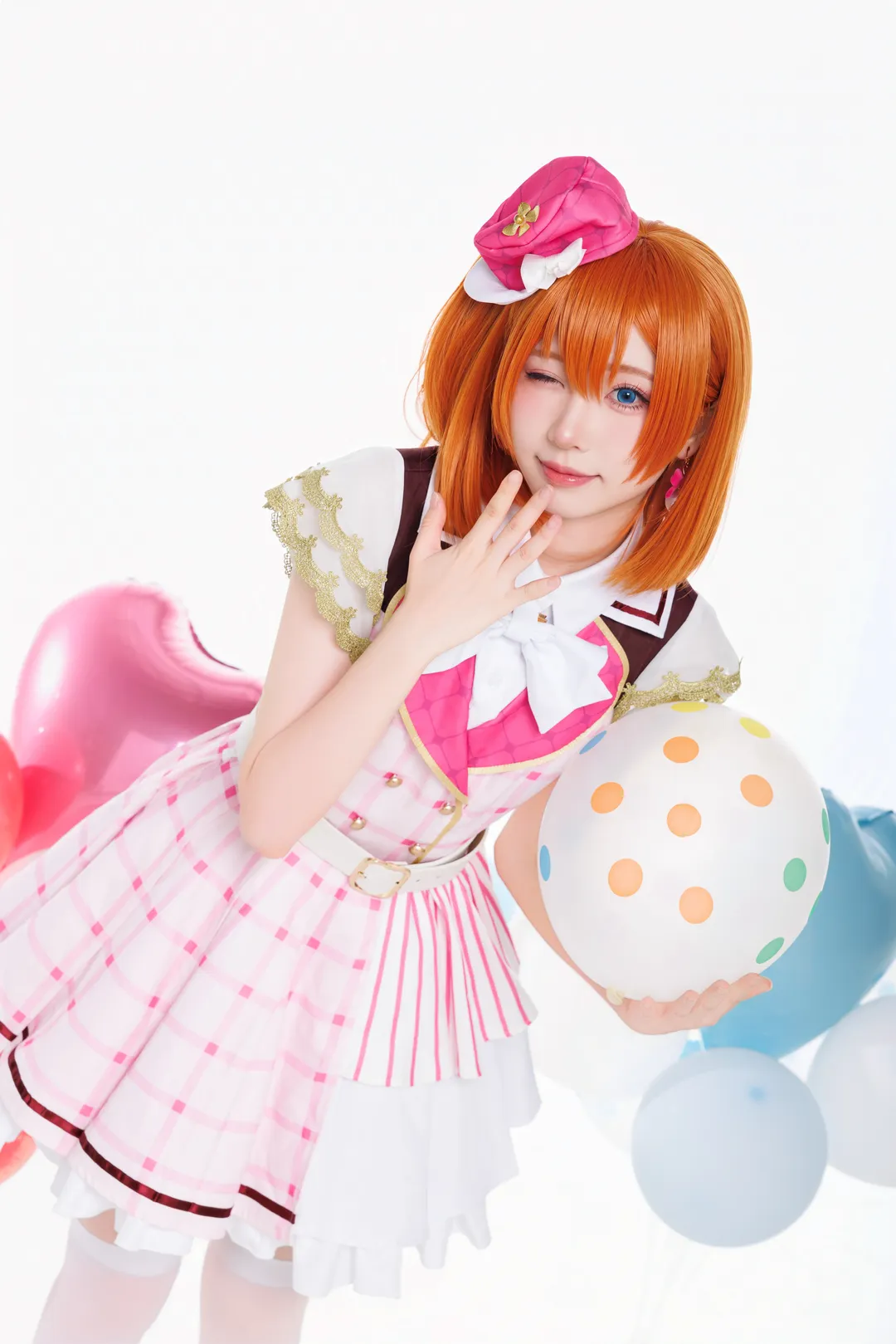 【高坂穂乃果 コスプレ】ラブライブ!の元気なオレンジの光、スタジオ撮影の正片公開