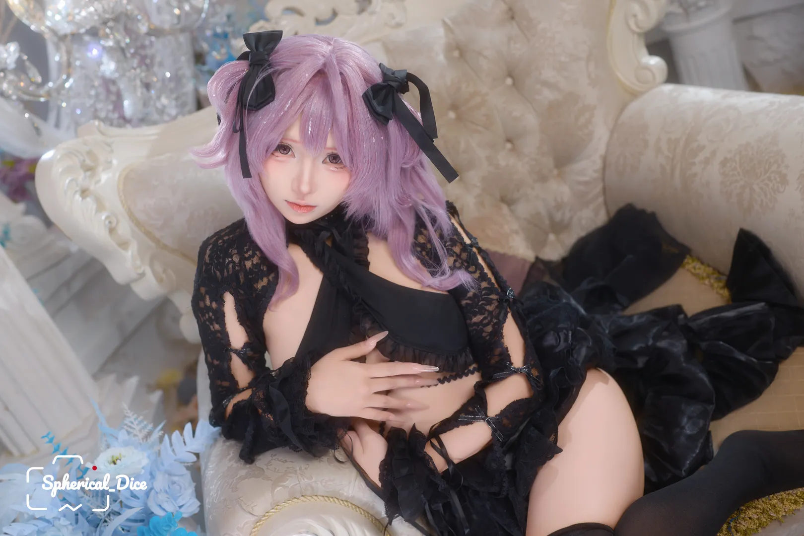 【莉貝雷利奧cos】NIKKE勝利女神妮姬夢境湖暗黑蕾絲寫真 - 第 4 張