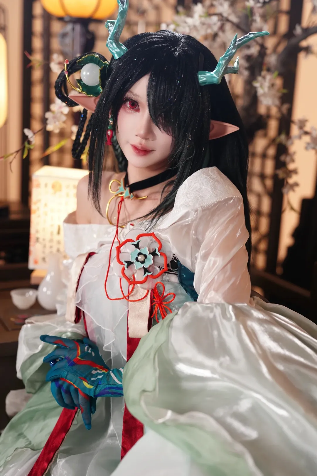 【夕cos】明日方舟青玉硯，在古風佈景中執筆繪山水 - 第 6 張
