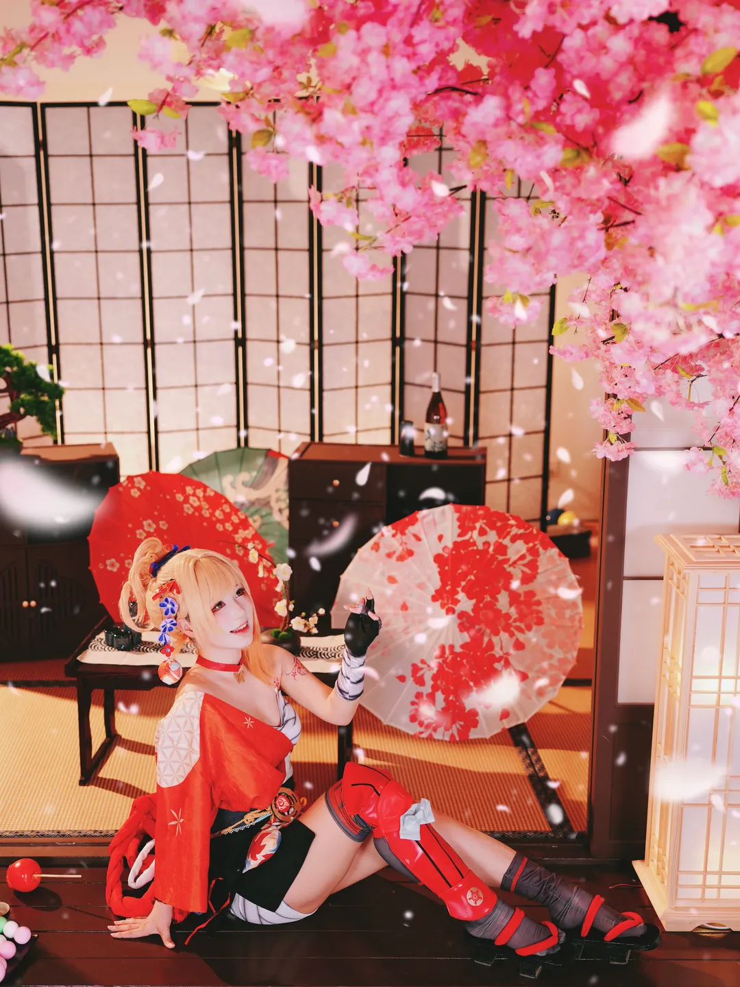 【宵宮cos】原神煙花下的夏日祭，那一抹絢爛的紅色 - 第 1 張